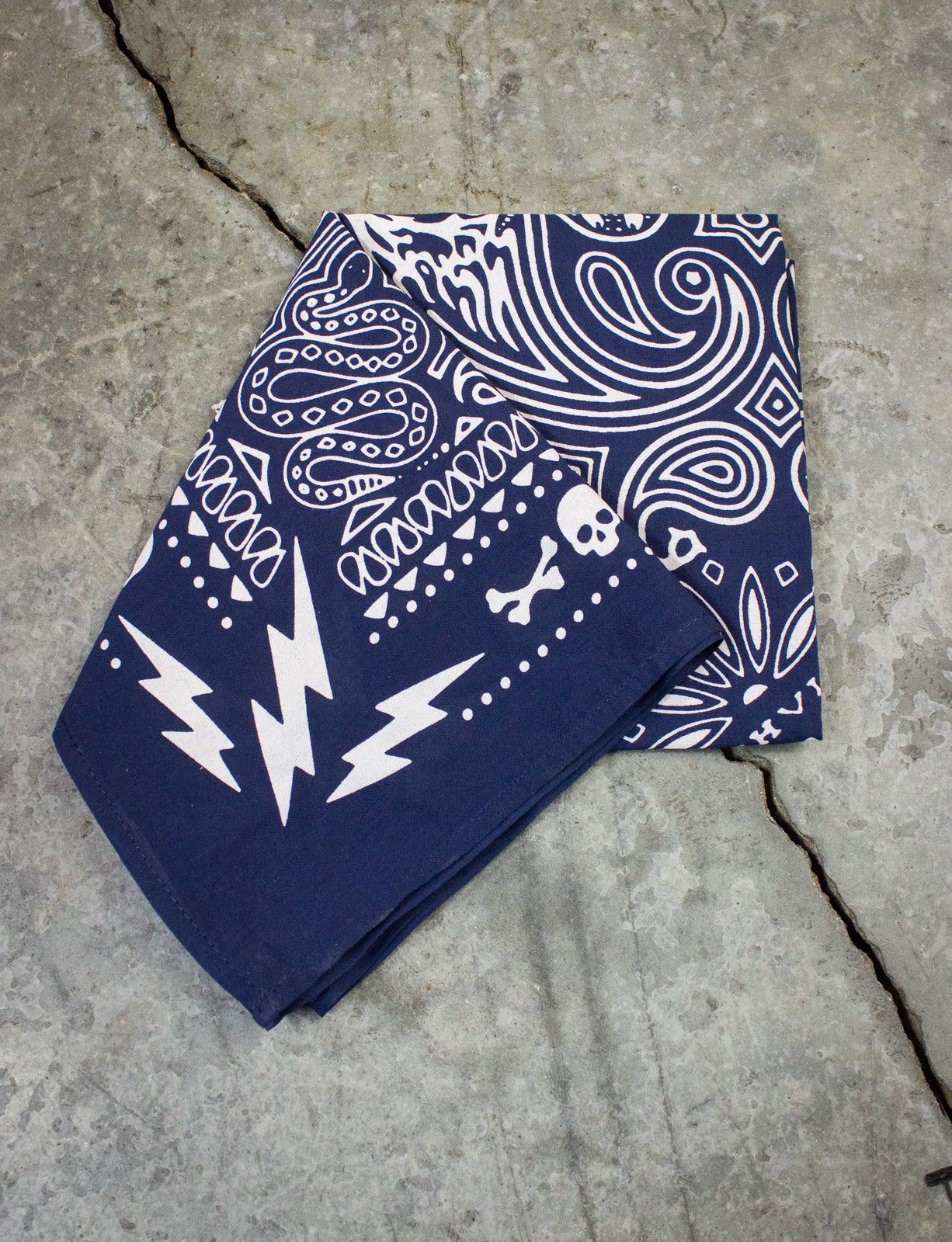 Black Shag Vintage Bandana Blue/White