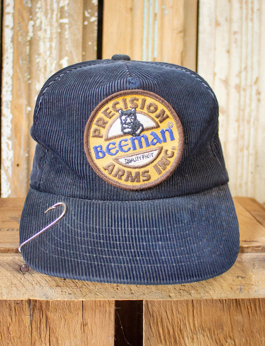 Vintage 80s Beeman Precision Arms Black Corduroy Hat