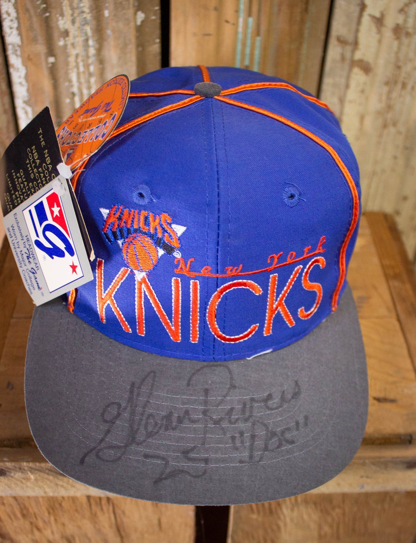 Vintage 90s New York Knicks Doc Rivers Signed NBA Hat