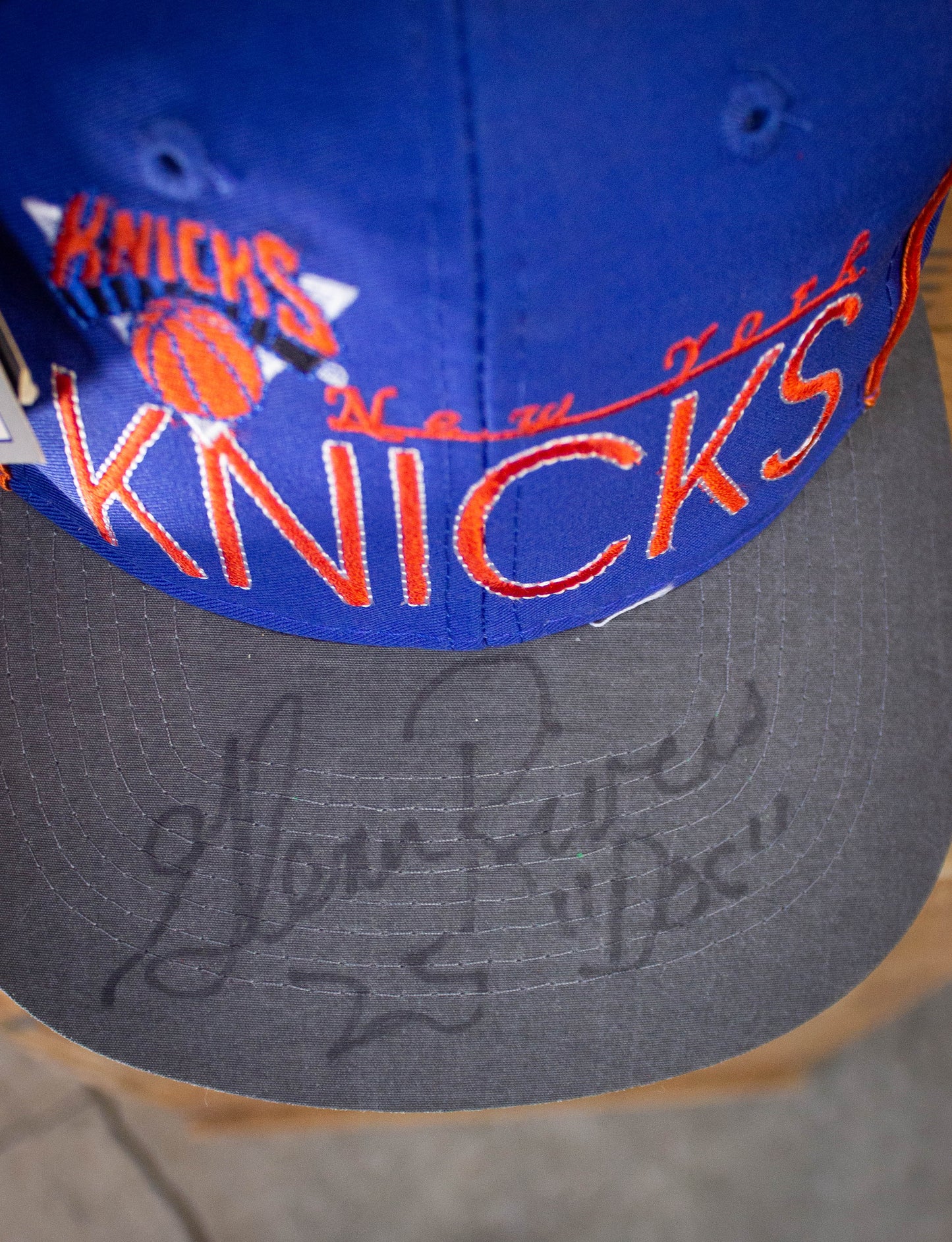 Vintage 90s New York Knicks Doc Rivers Signed NBA Hat