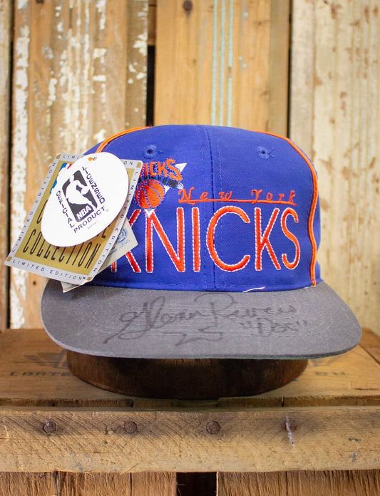 Vintage 90s New York Knicks Doc Rivers Signed NBA Hat