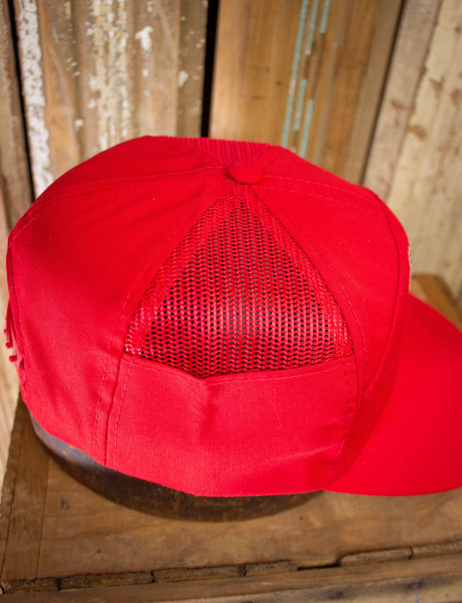 Vintage 90s Seagermans Canadian Whiskey Red Trucker Hat