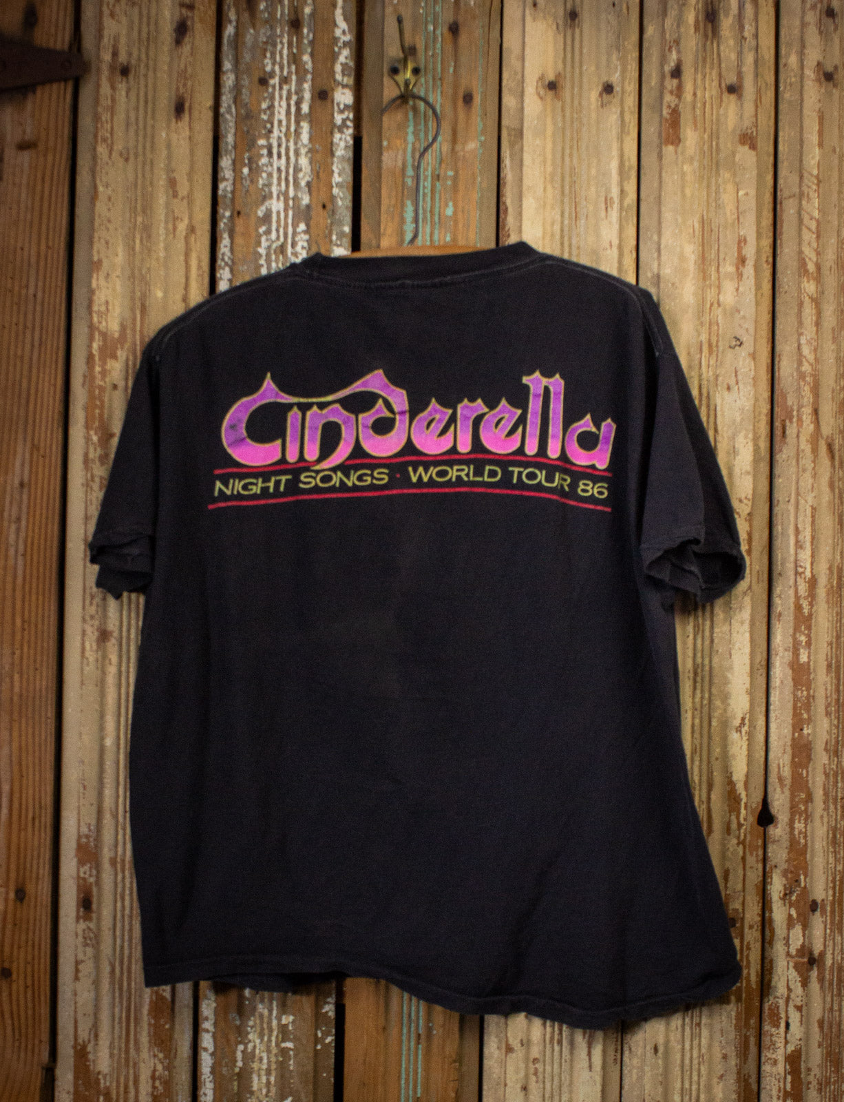 Vintage Cinderella Night Songs Concert T Shirt 1986 Black XL