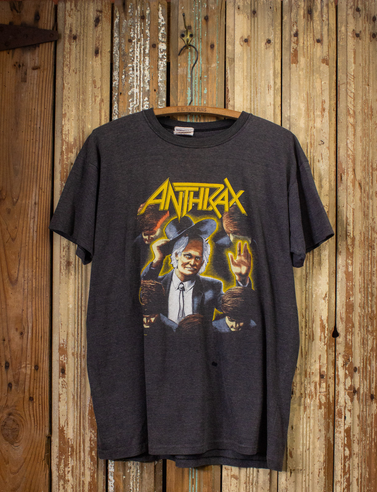 Vintage Anthrax Among The Living Concert T Shirt 1987 Grey XL