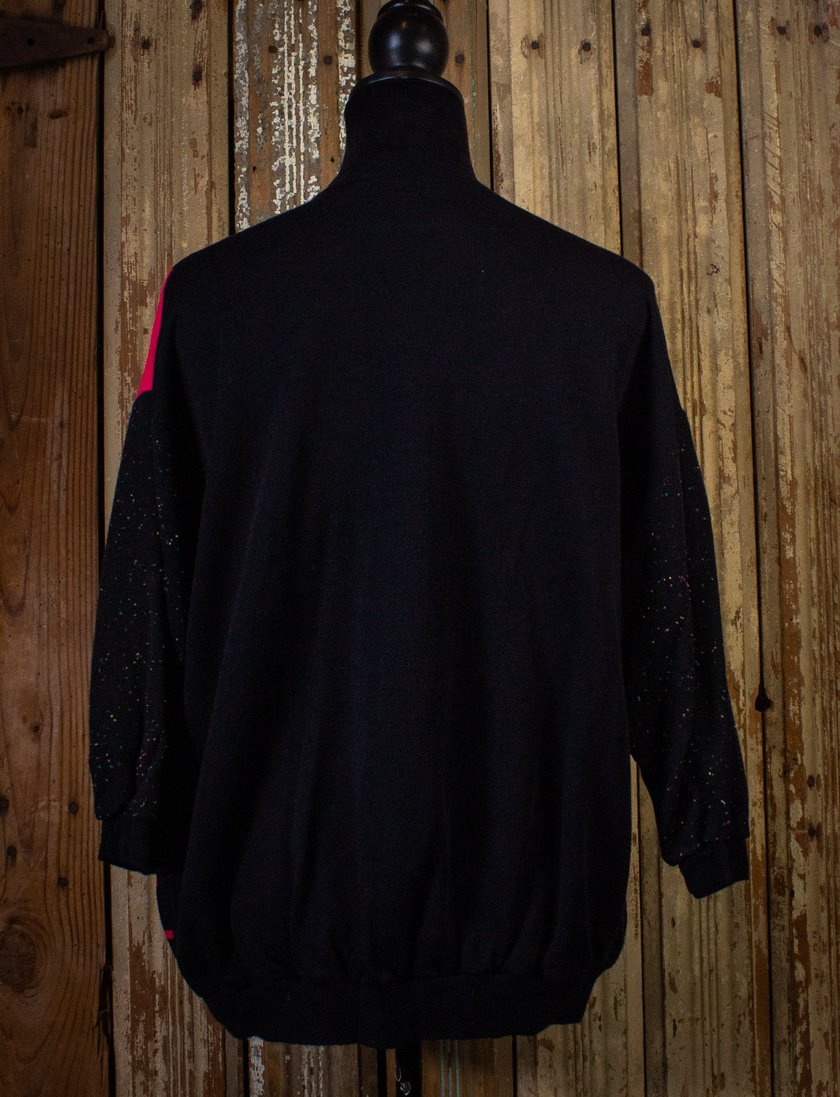 Vintage Geometric Sweater Top 90s Pink/Black XL