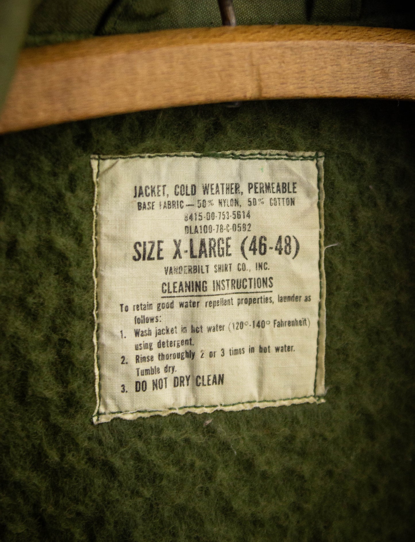 Vintage A-2 US Navy Deck Jacket 70s Olive Drab 2XL