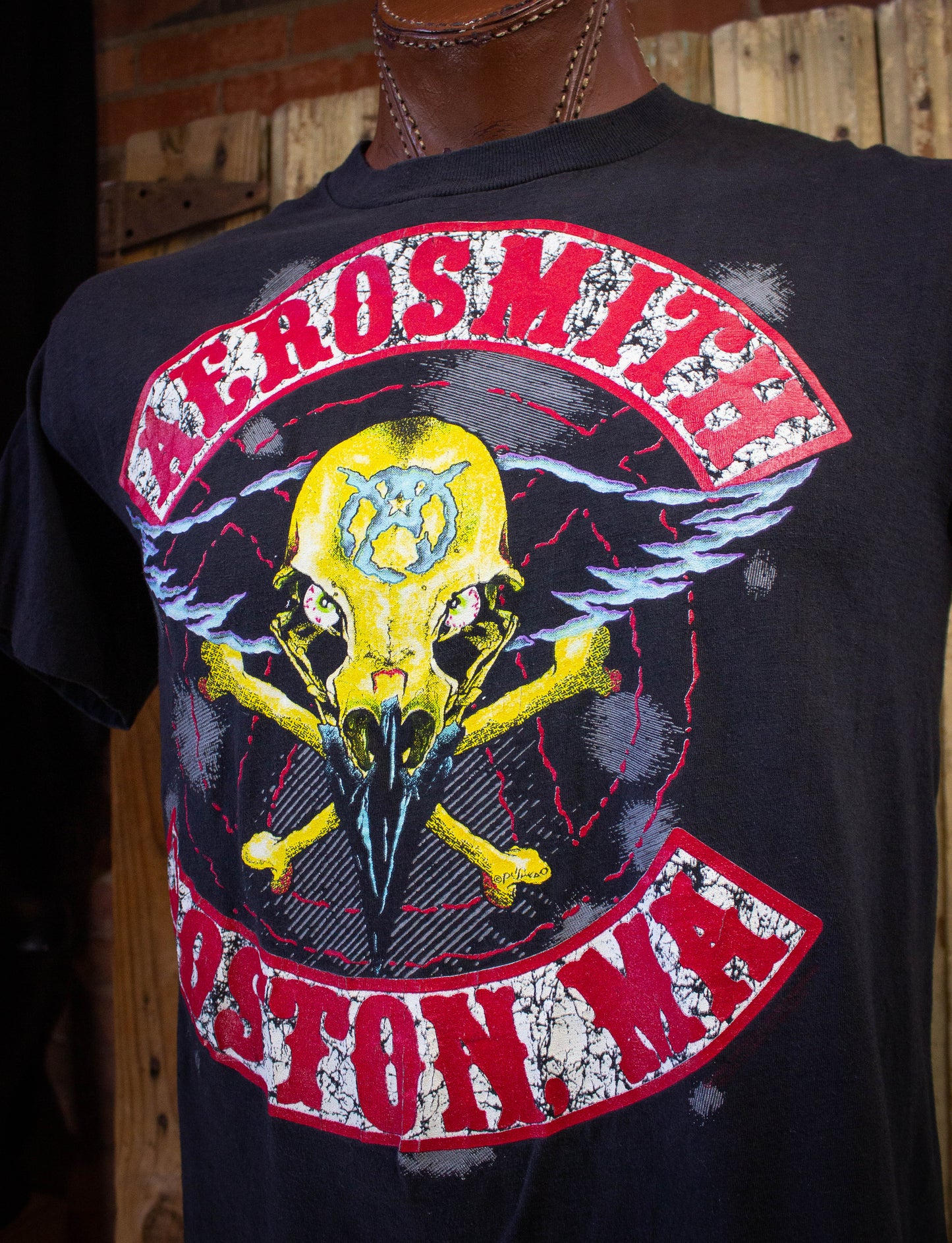 Vintage Aerosmith 1989 Bird Skull Pump Concert T Shirt Black M