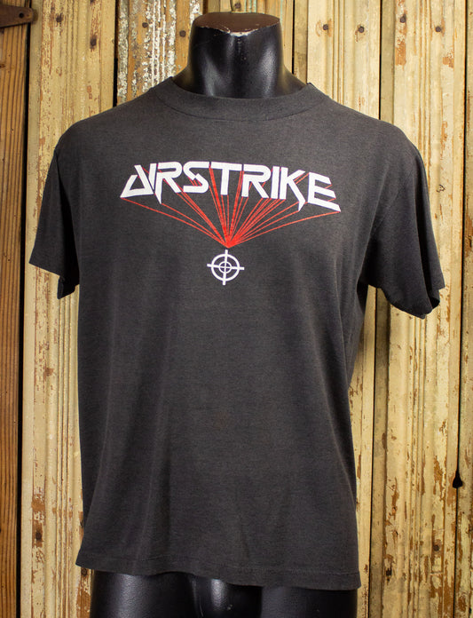 Vintage Airstrike Back The Attack Concert T Shirt 1986 Black Large