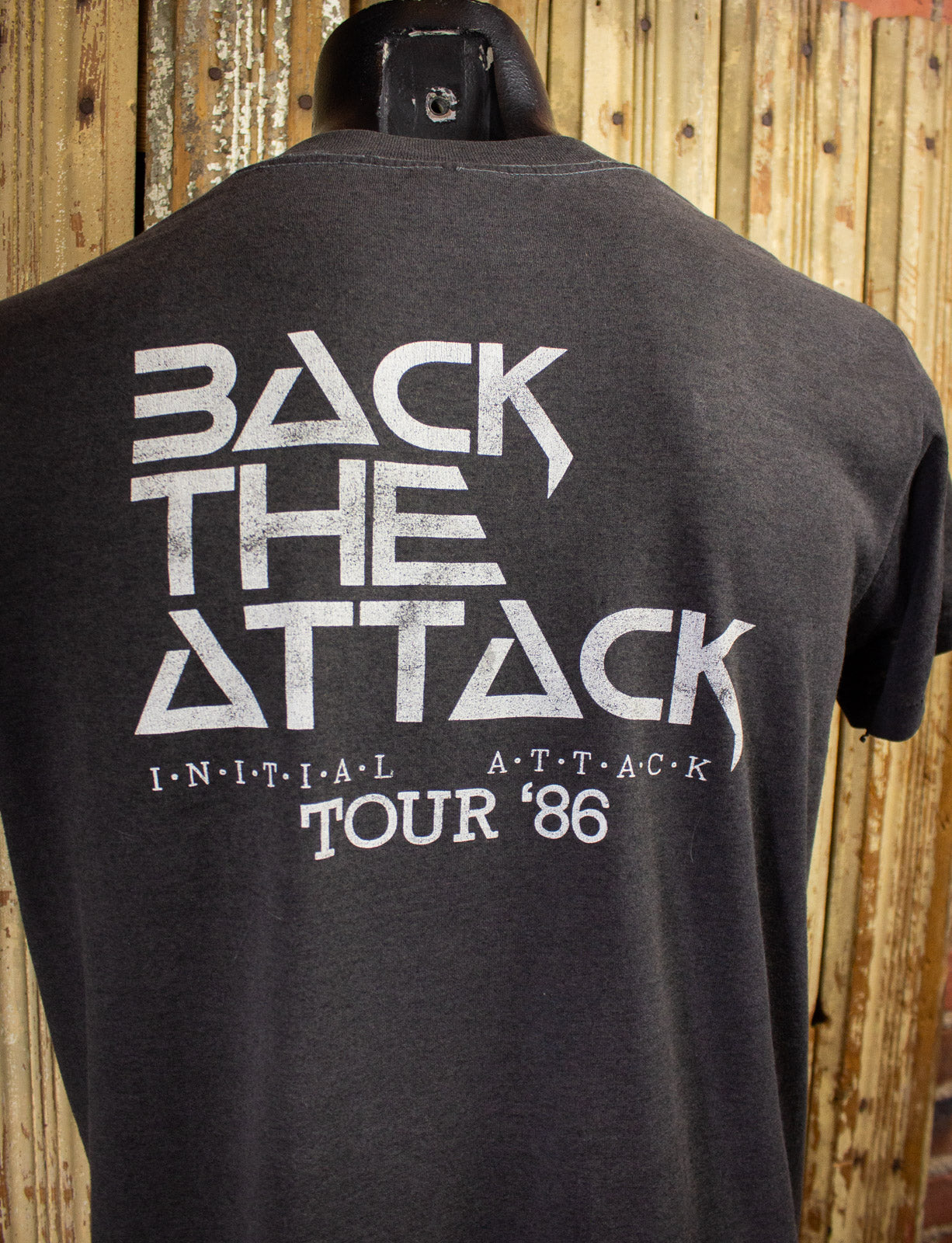 Vintage Airstrike Back The Attack Concert T Shirt 1986 Black Large