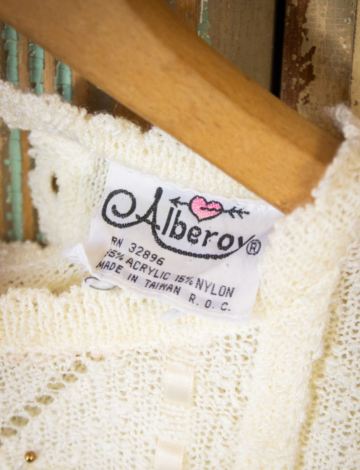 Vintage Alberoy Cream Sweater 80s XS