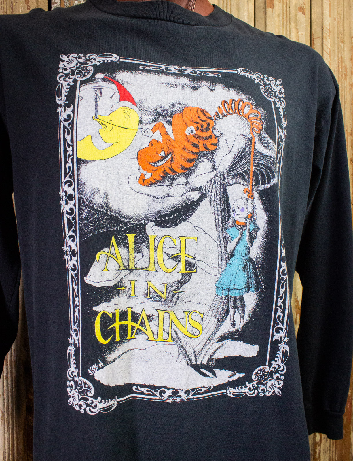 Vintage Alice In Chains Alice In Wonderland Long Sleeve Concert T Shirt 1992 XL