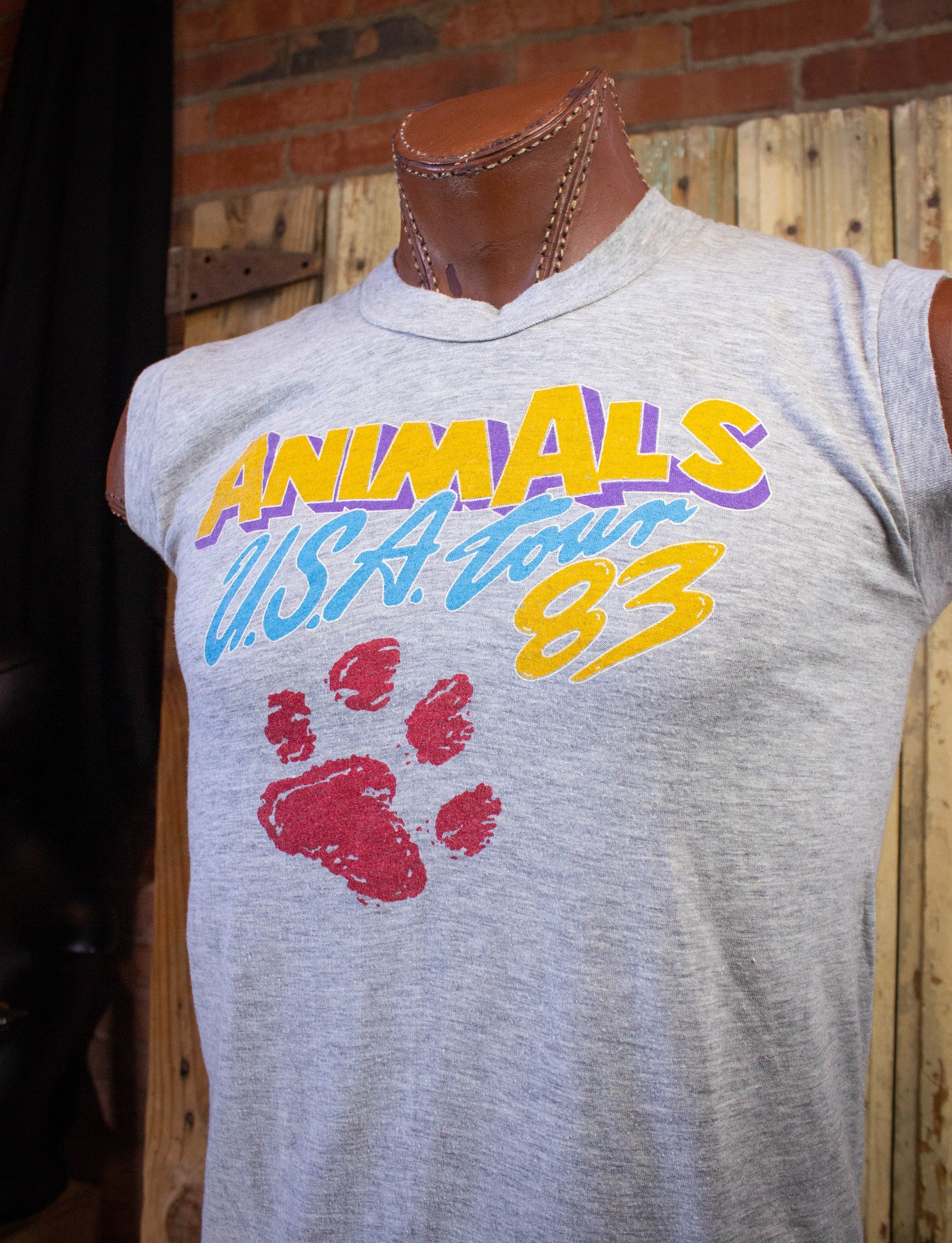 Vintage Animals Ark Cut Off Concert T-Shirt 1983 M