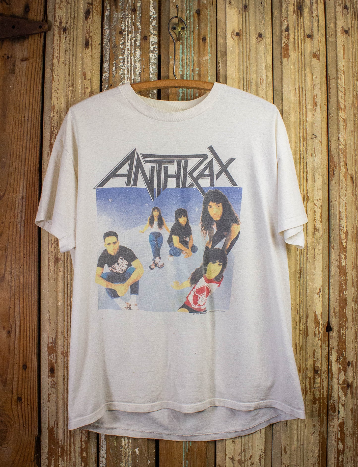 Vintage Anthrax Albums Concert T Shirt White 1990 White Large