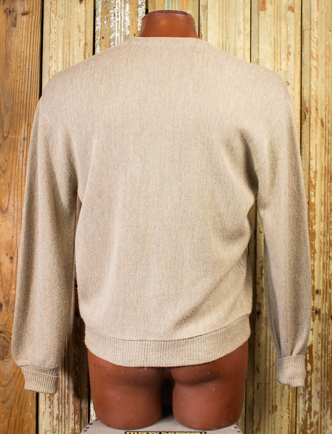 Vintage Arnold Palmer Tan Cardigan Sweater 80s Large