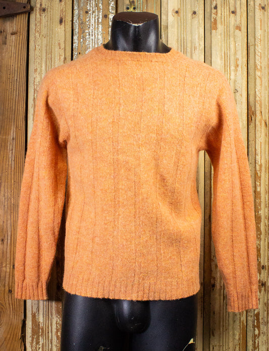 Vintage Arrow Cum Laude Orange Wool Sweater 70s Small 