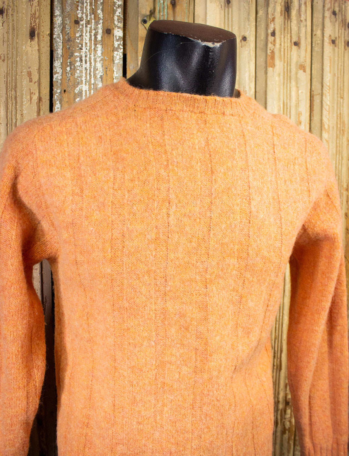 Vintage Arrow Cum Laude Orange Wool Sweater 70s Small 