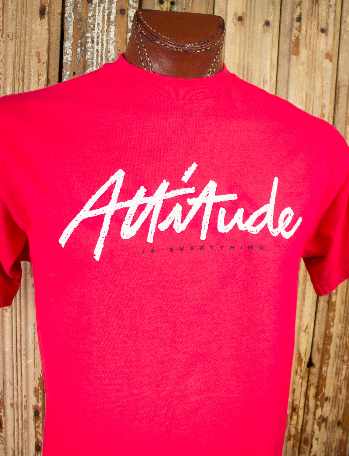 Vintage Attitude Is Everything Graphic T Shirt 90s Red Large