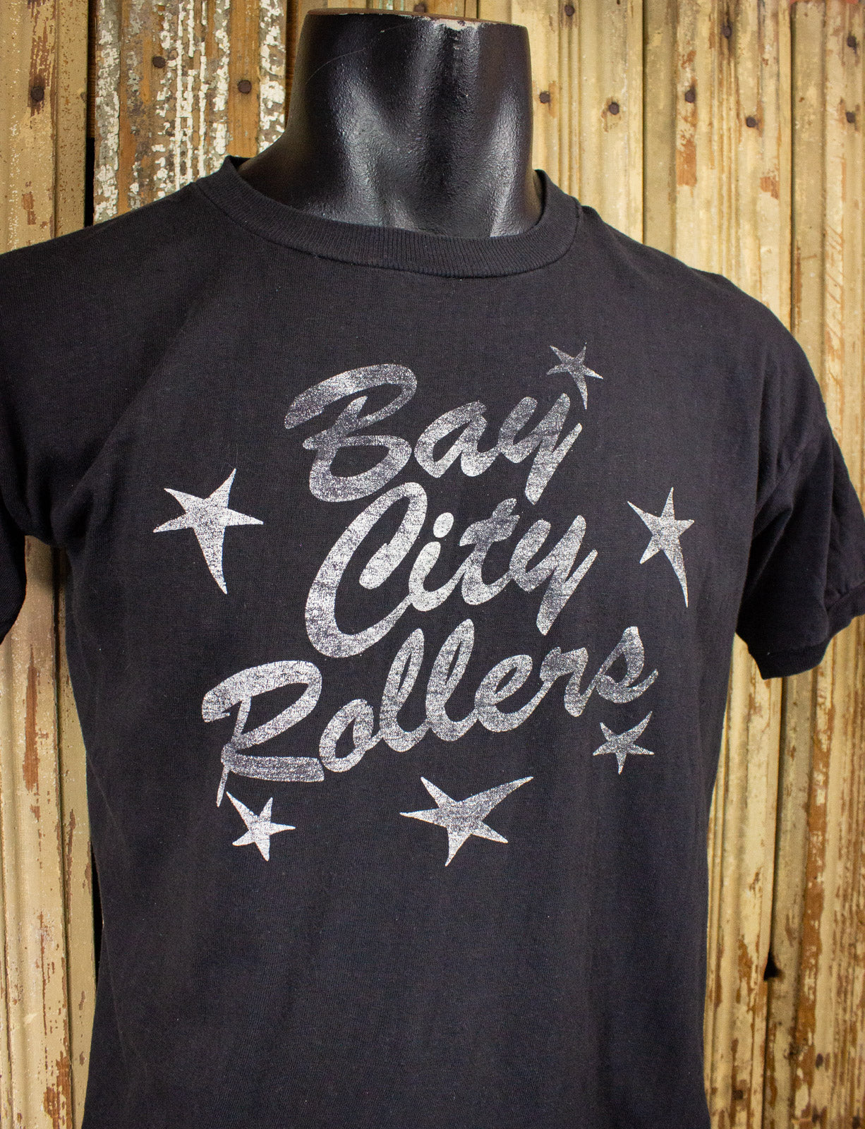 Vintage Bay City Rollers Concert T Shirt 70s Black Medium