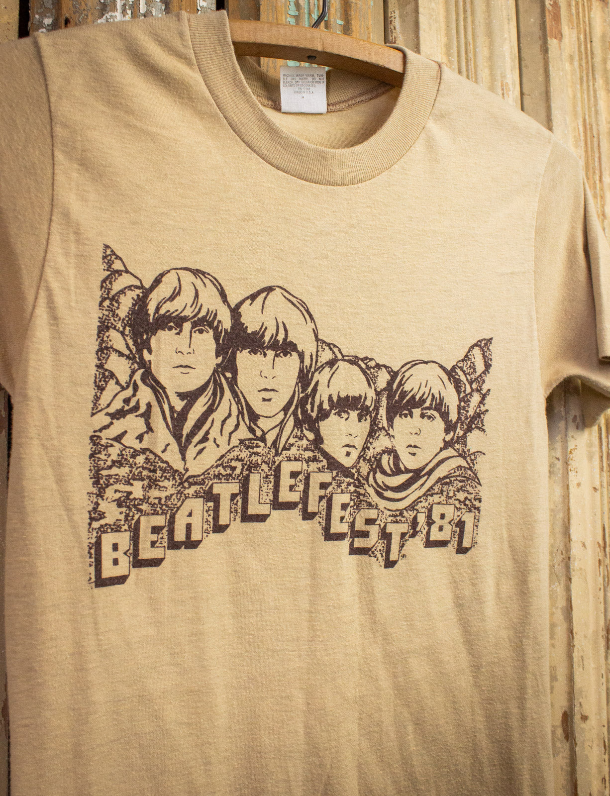 Vintage Beatlefest Concert T Shirt 1981 Tan XS