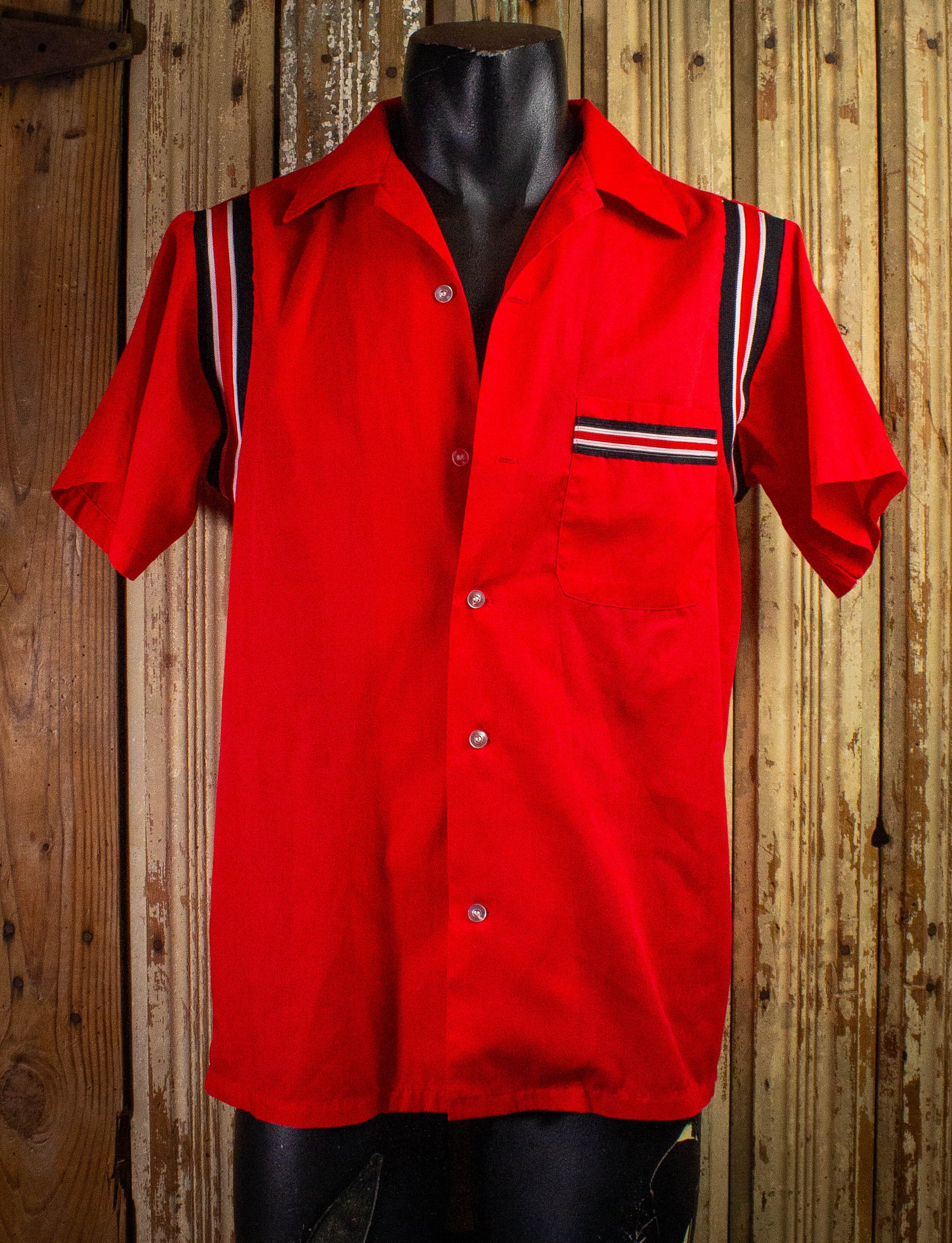 Vintage Hilton Better BILT Aluminum Bowling Shirt 60s Red Large