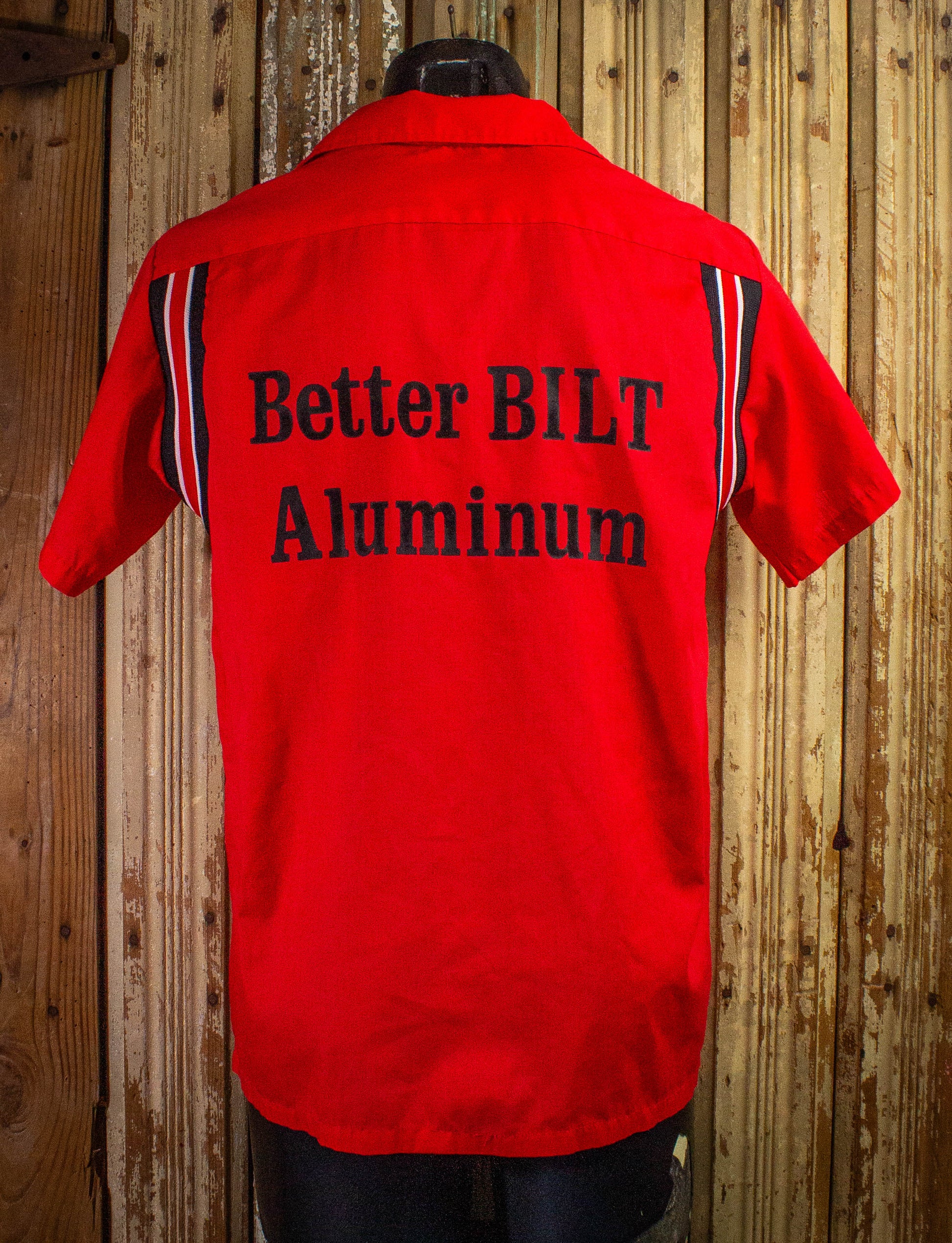 Vintage Hilton Better BILT Aluminum Bowling Shirt 60s Red Large