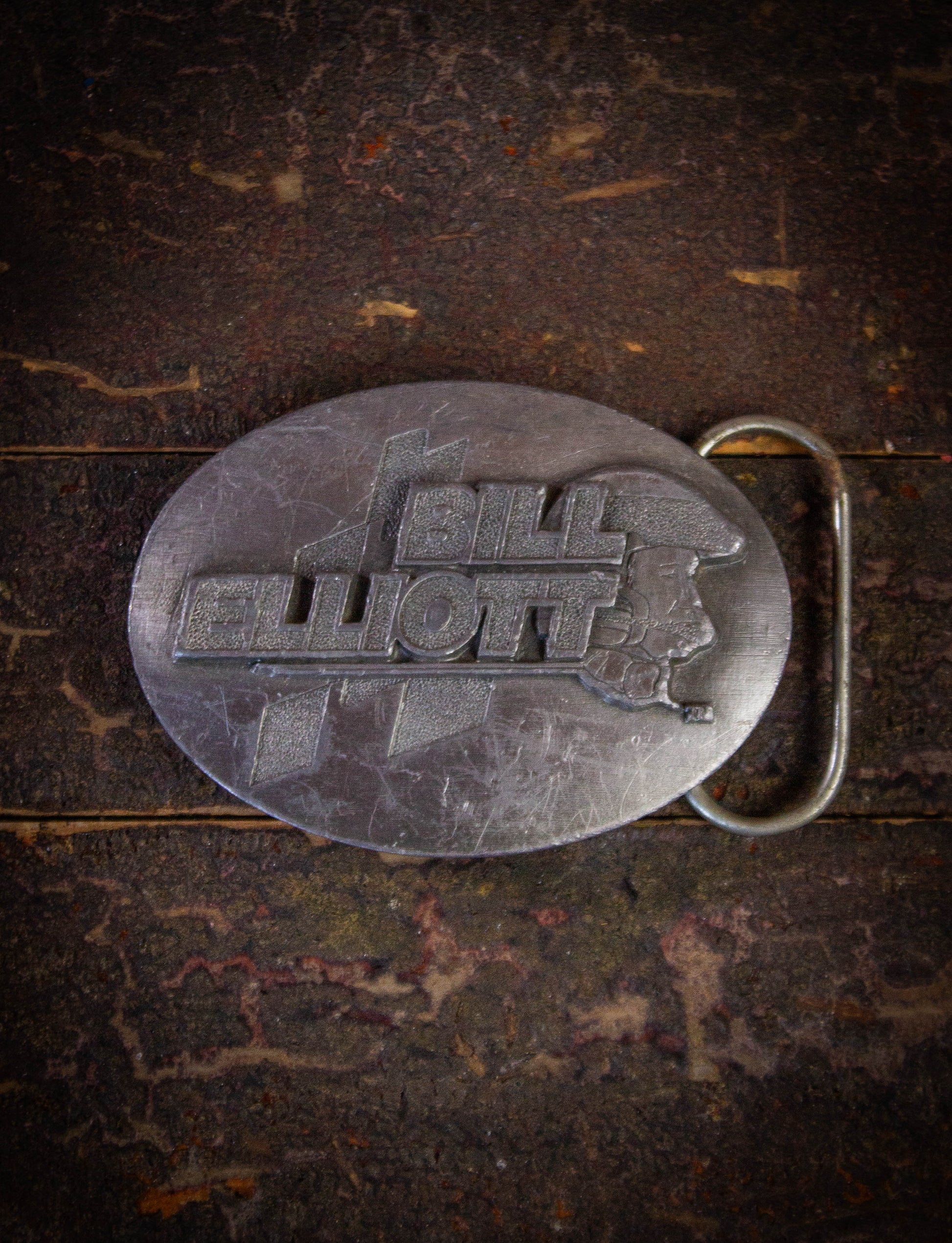 Vintage Bill Elliot Nascar Belt Buckle 1991