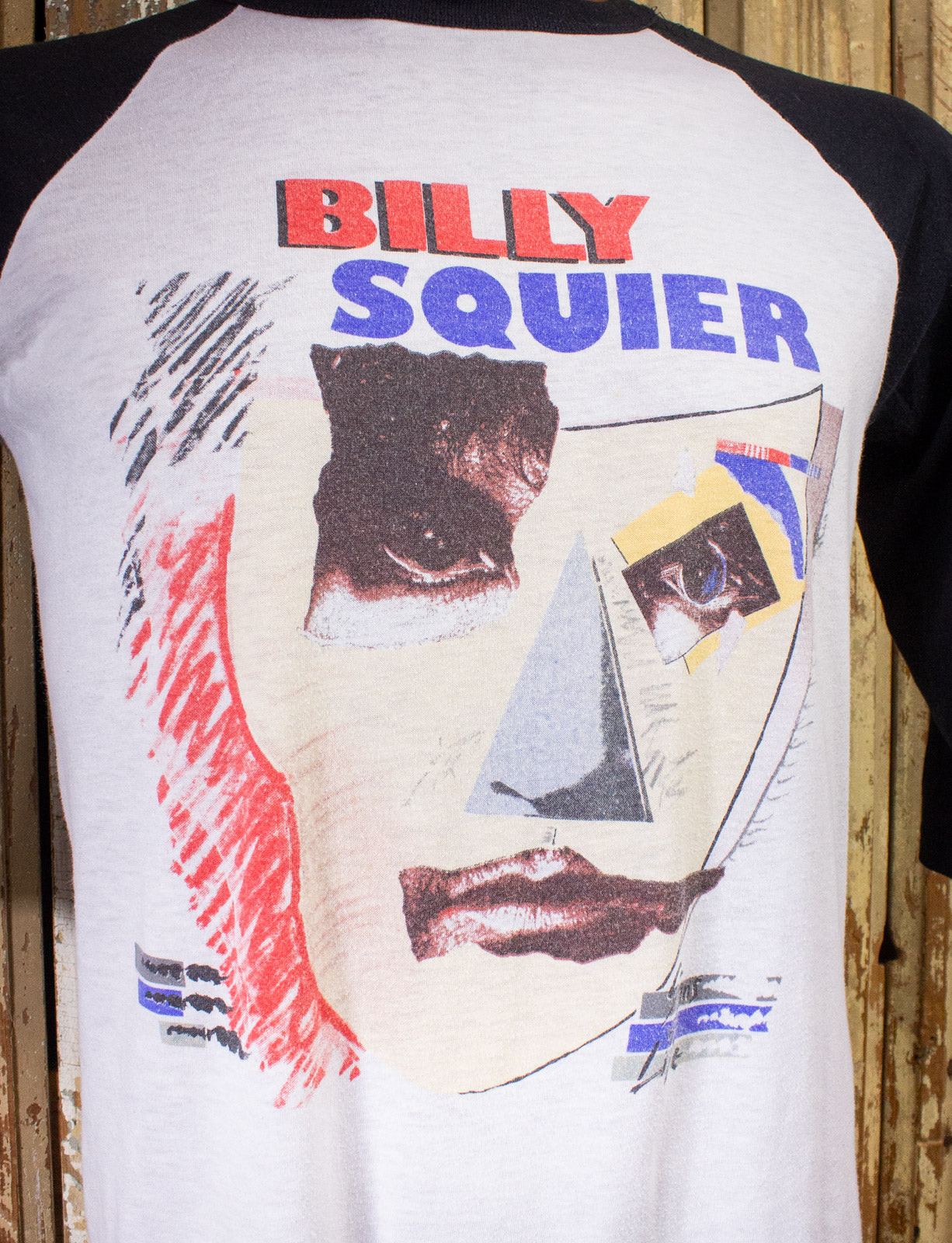 Vintage Billy Squier Signs of Life Raglan Concert T Shirt 1984 Black/White Large