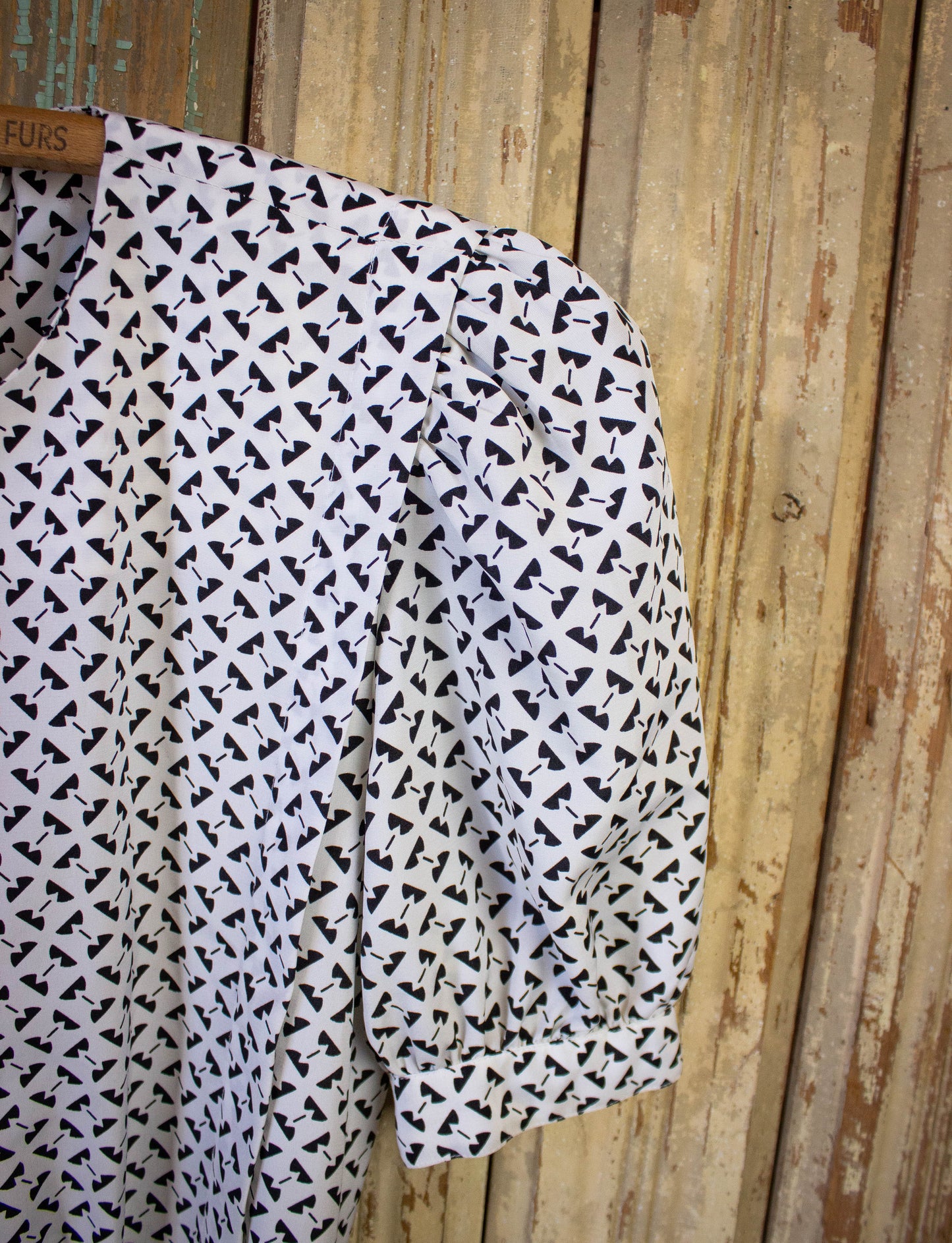 Vintage Liz Claiborne Black And White Geometric Deadstock Dress 1990s S