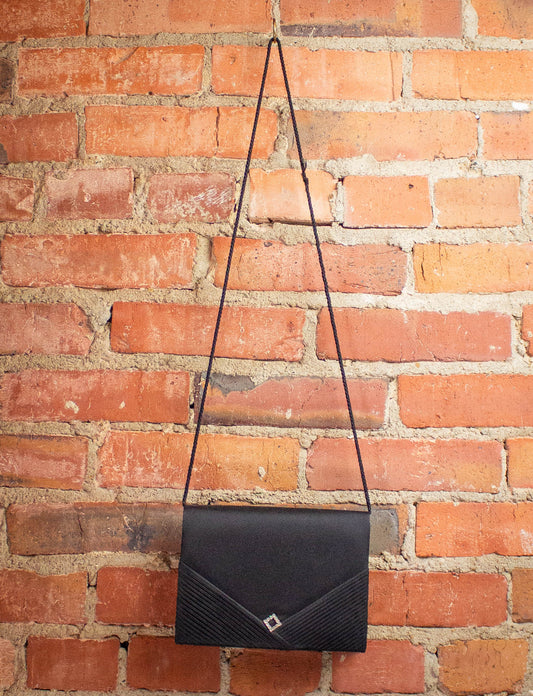 Vintage Black Party Crossbody Clutch 1980s