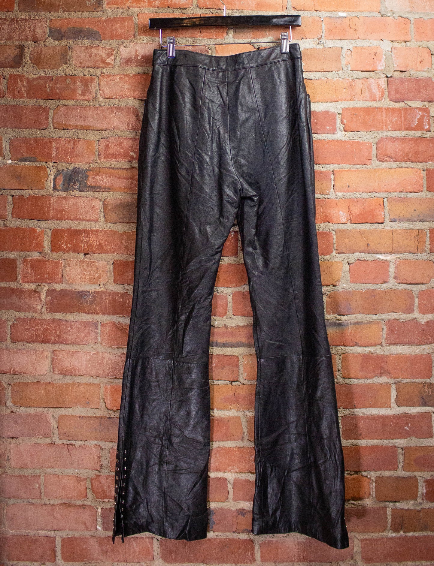 Vintage Black Studded Leather Pants 27W