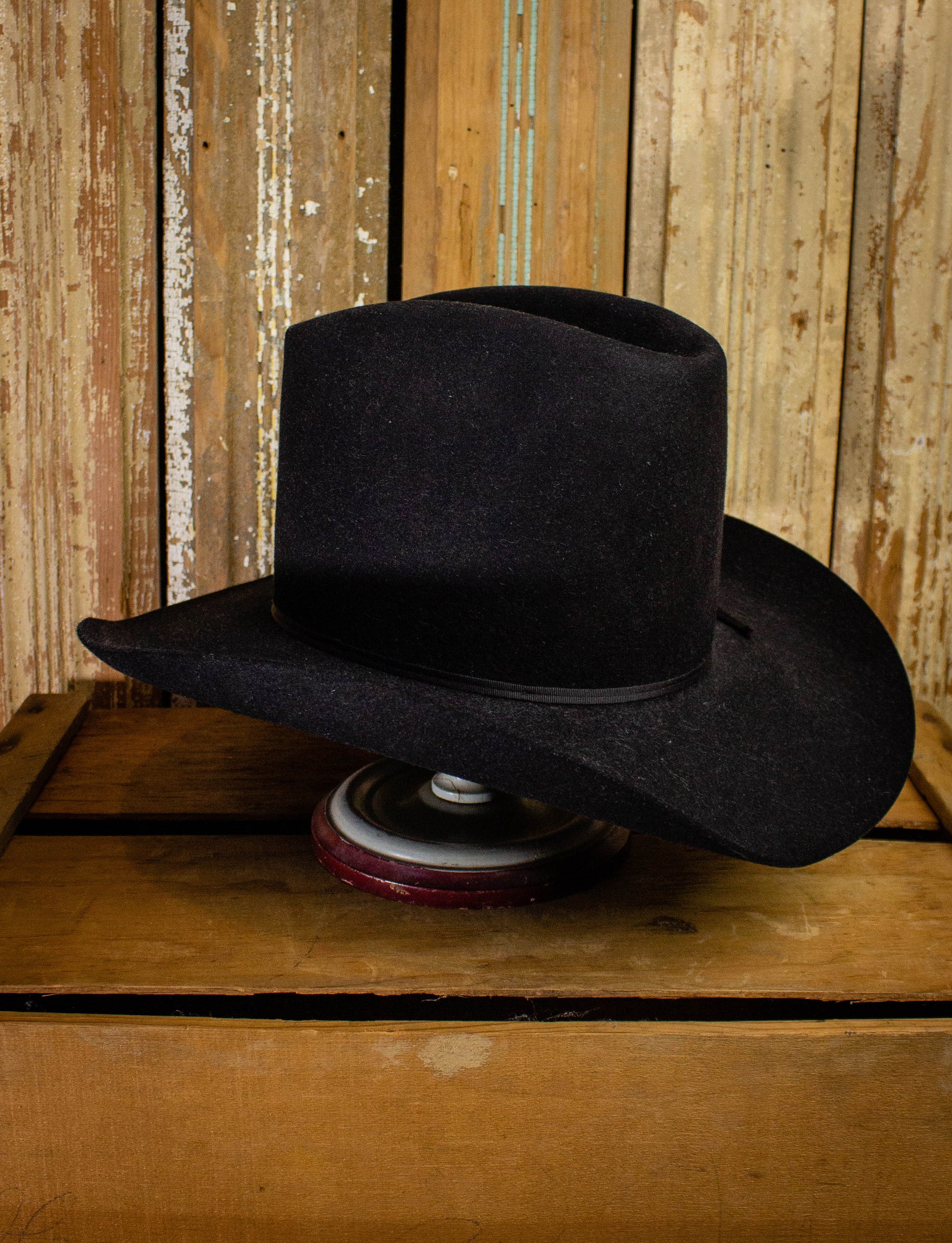 Vintage Black 3X Beaver Resistol Cowboy Hat Black 6 3/4