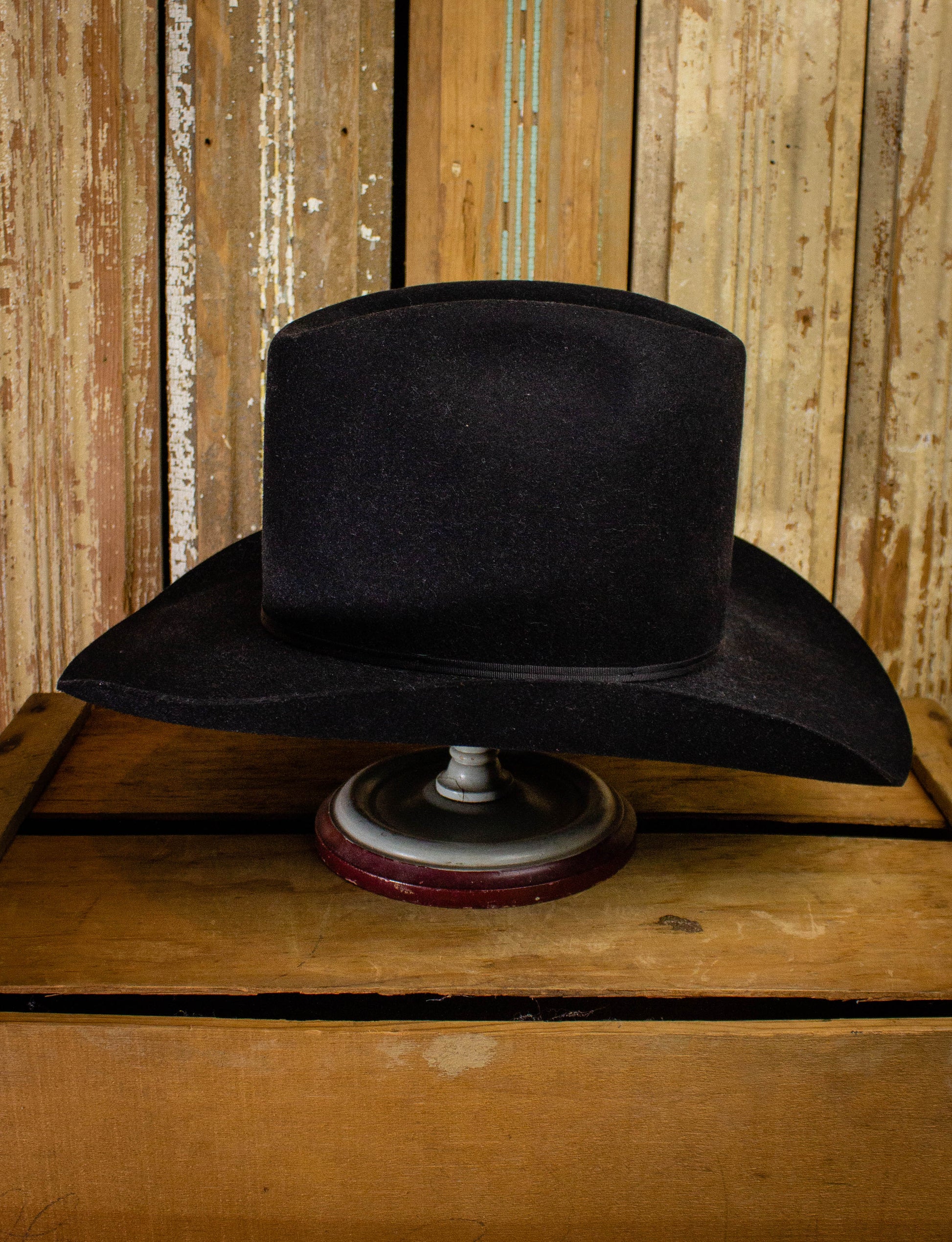 Vintage Black 3X Beaver Resistol Cowboy Hat Black 6 3/4