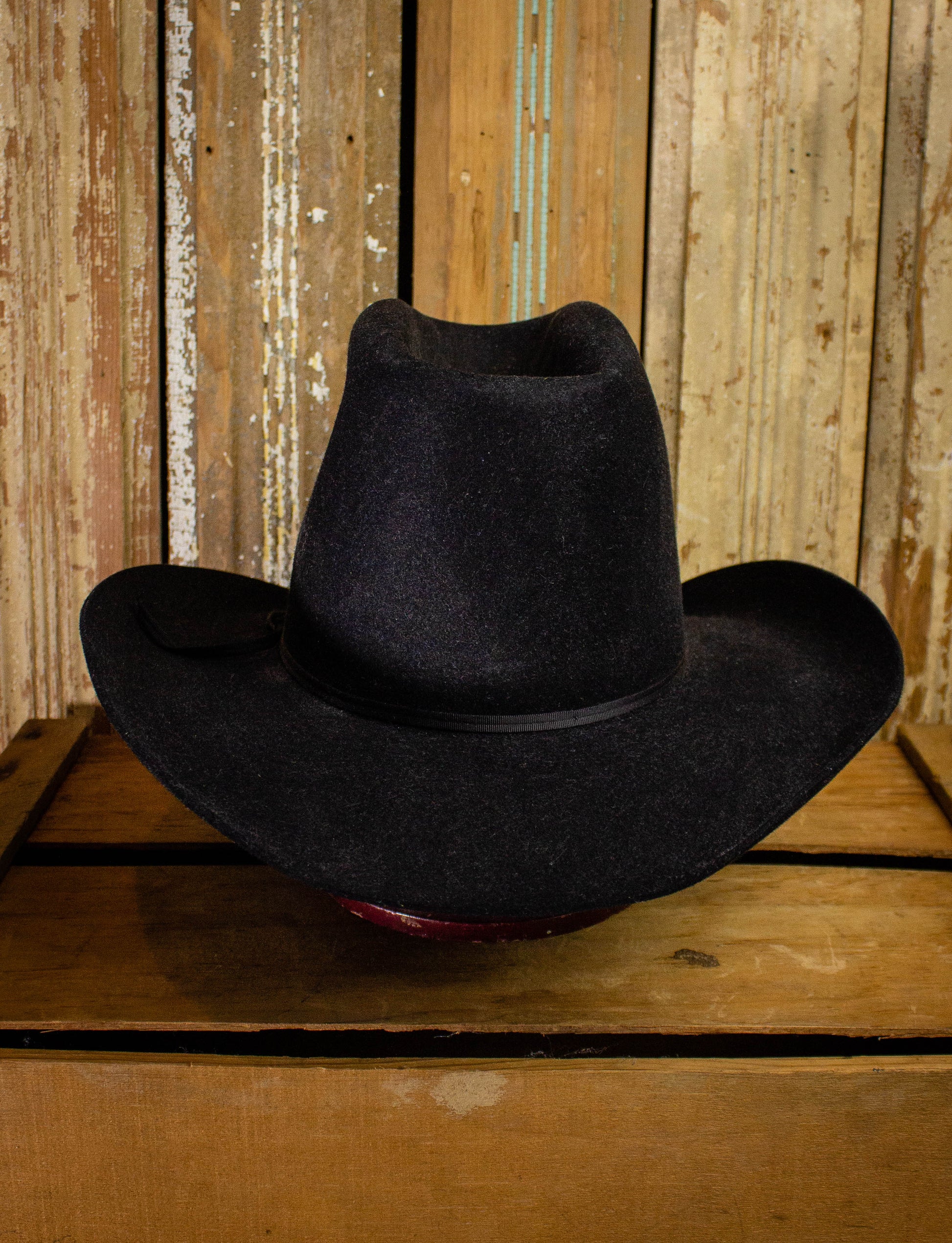 Vintage Black 3X Beaver Resistol Cowboy Hat Black 6 3/4