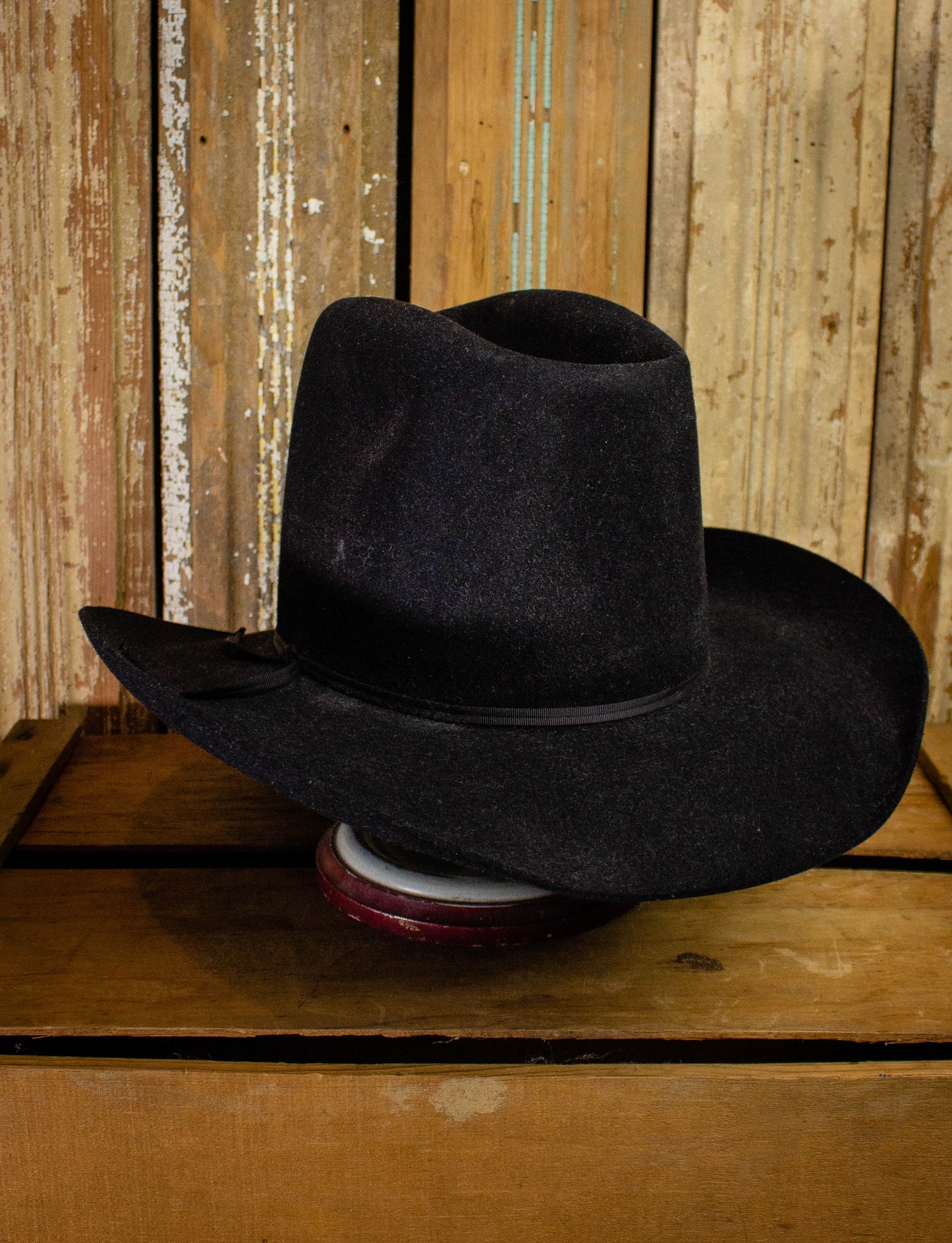 Vintage Black 3X Beaver Resistol Cowboy Hat Black 6 3/4