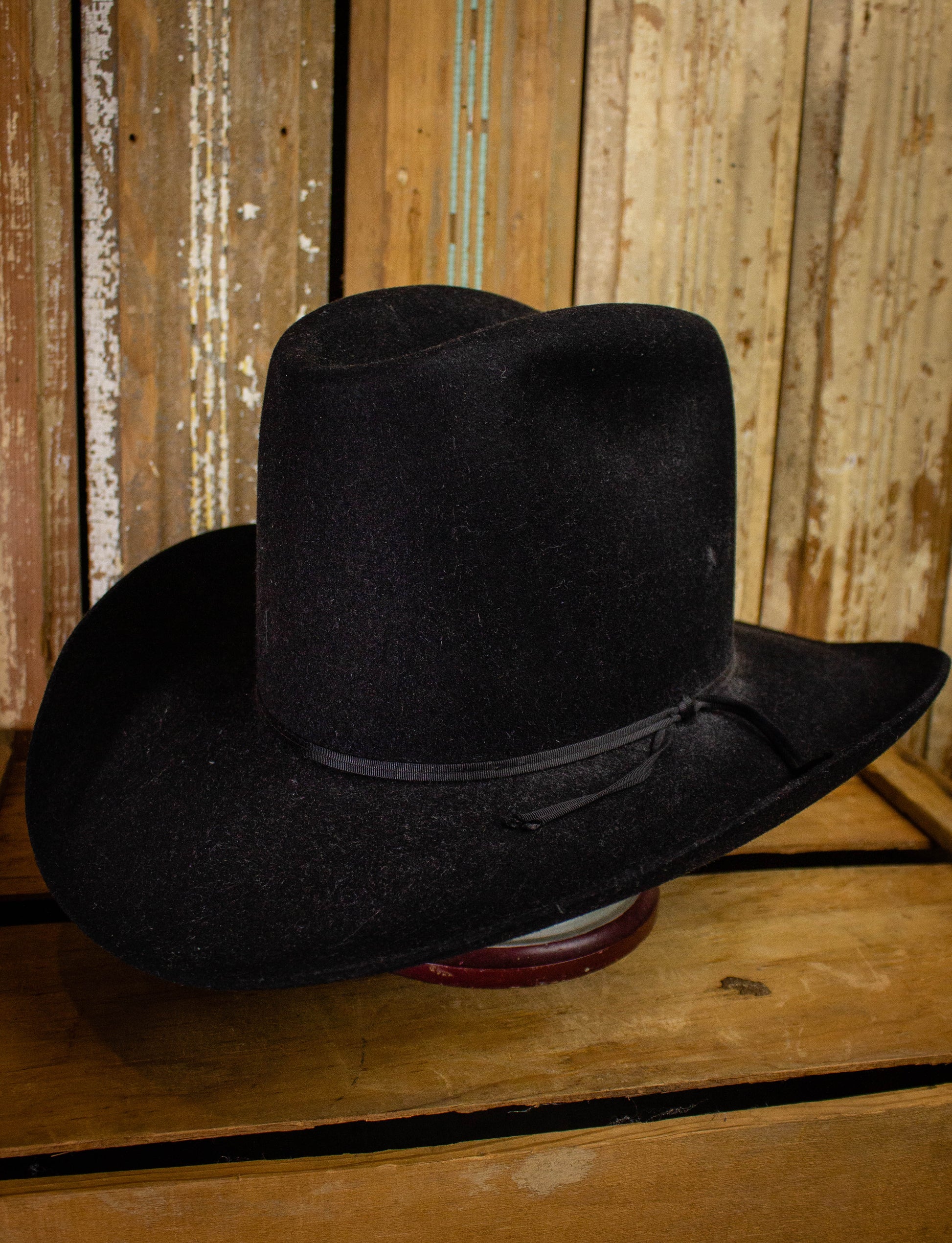 Vintage Black 3X Beaver Resistol Cowboy Hat Black 6 3/4