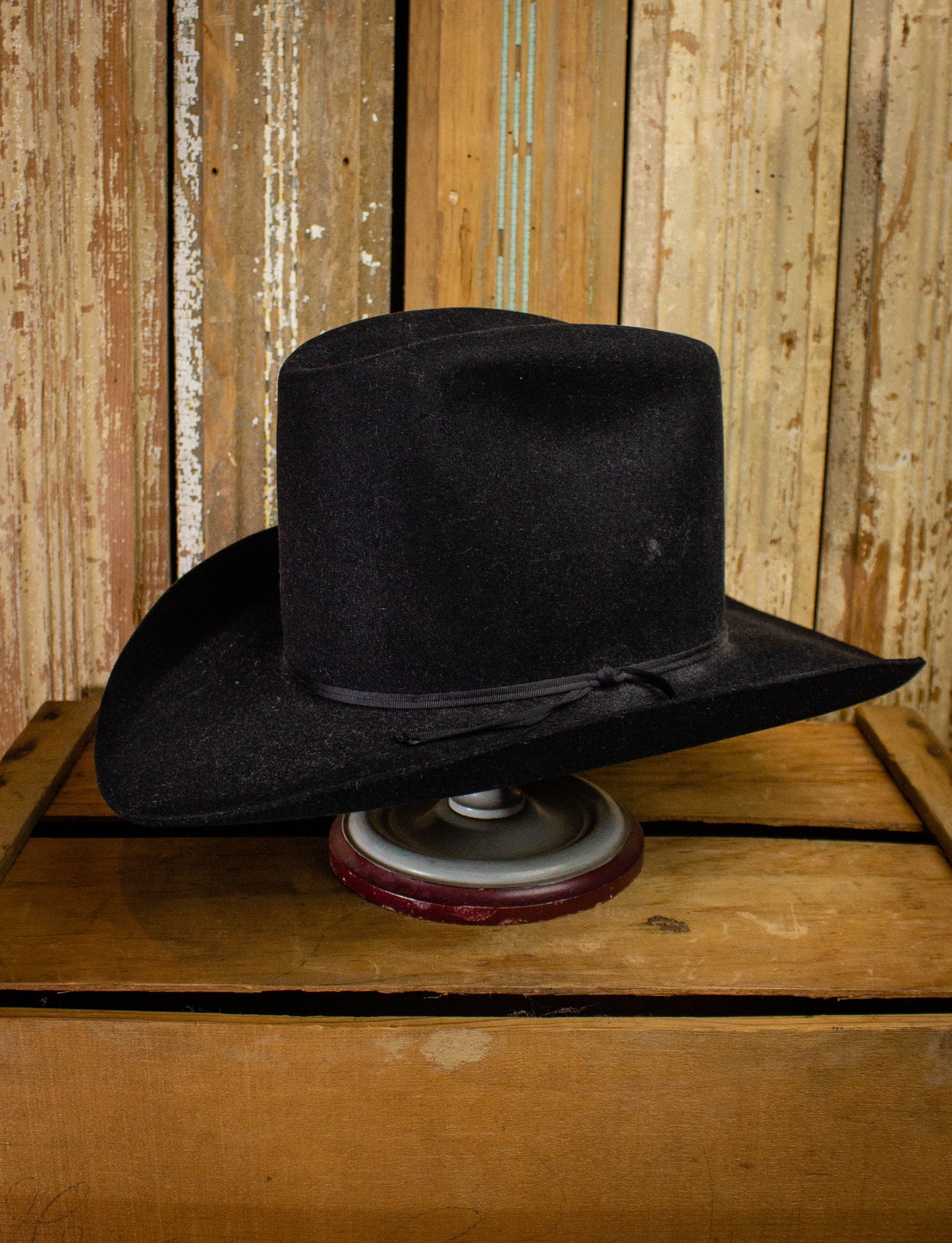 Vintage Black 3X Beaver Resistol Cowboy Hat Black 6 3/4