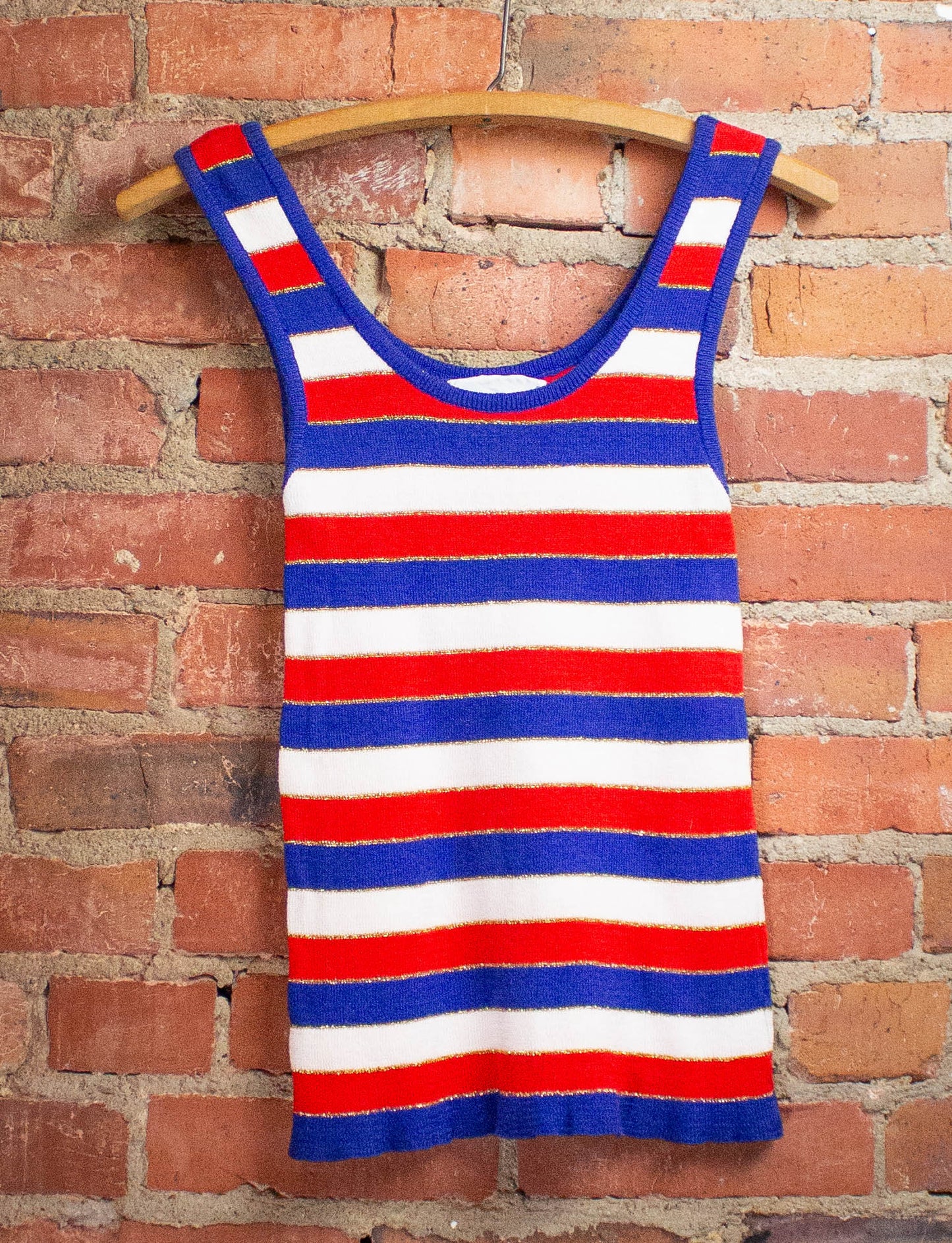 Vintage Bobbie Brooks Knit Striped Tank 1960s XS