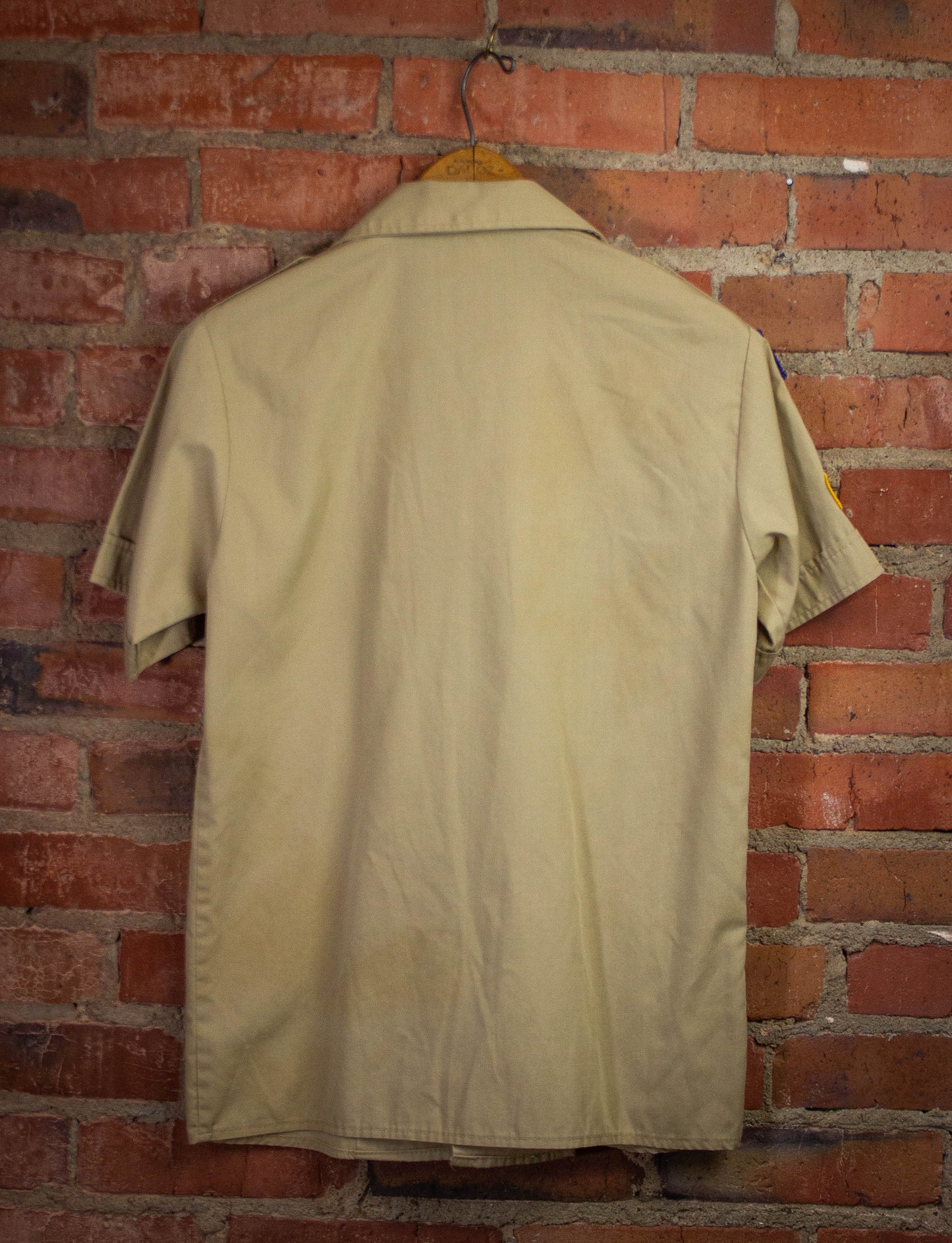 Vintage Boy Scouts of America Button Up Shirt 80s Tan Small