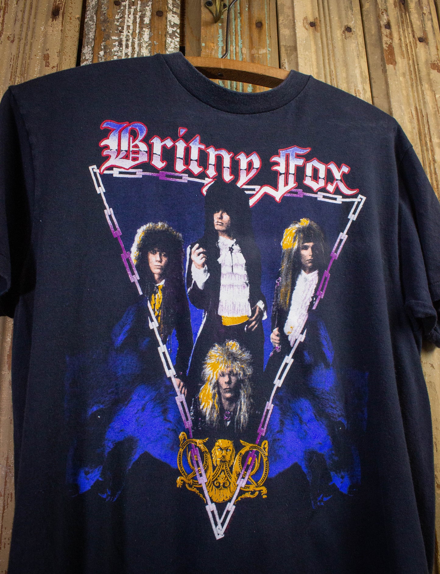 Vintage Britny Fox Rock Revolution Concert T Shirt 1989 Black Medium