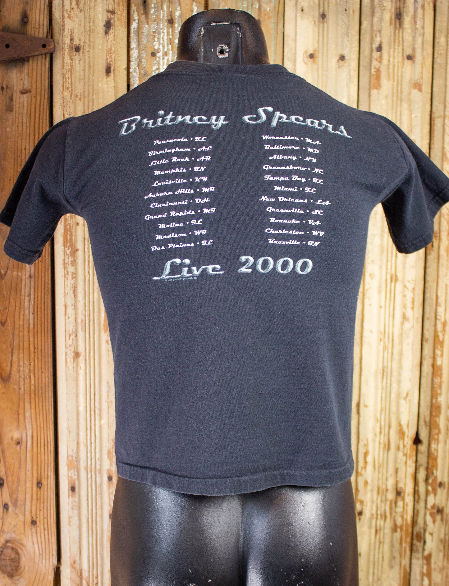 Vintage Britney Spears Concert T Shirt 2000 Live Black XS