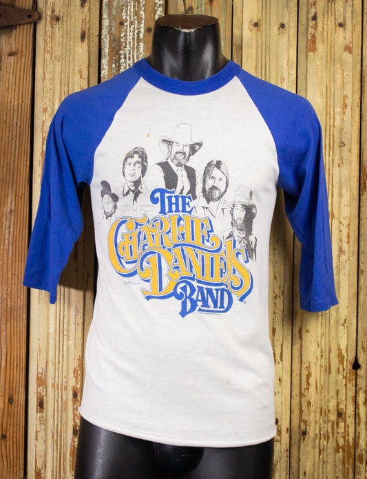 Vintage Charlie Daniels Band Raglan Concert T Shirt 1985 Blue/White Small