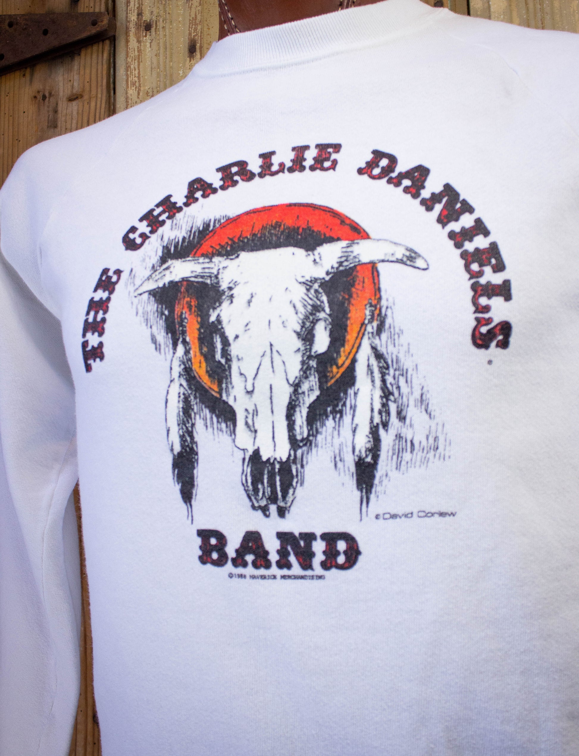 Vintage Charlie Daniels Band Uneasy Rider Graphic Sweatshirt 1988 M