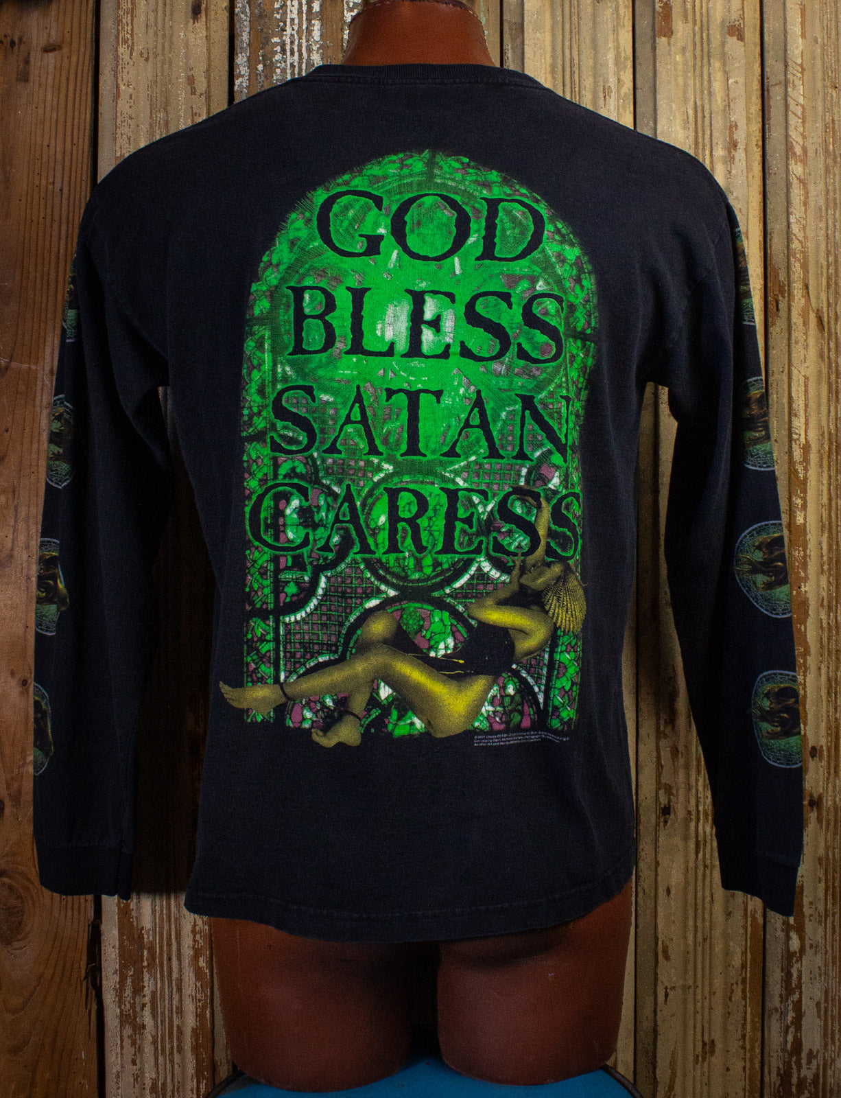 Vintage Cradle of Filth God Bless Satan Cares Concert T Shirt 2001 Black Large