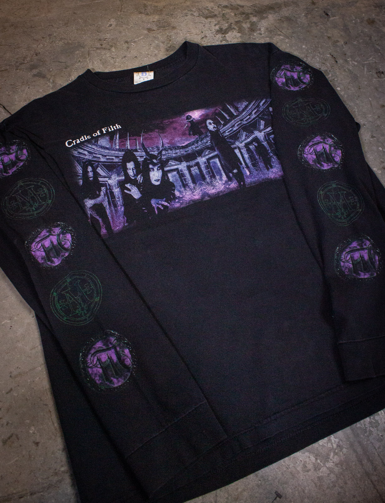 Vintage Cradle of Filth Pagan Saviour Long Sleeve Concert T Shirt 2000 Black Large