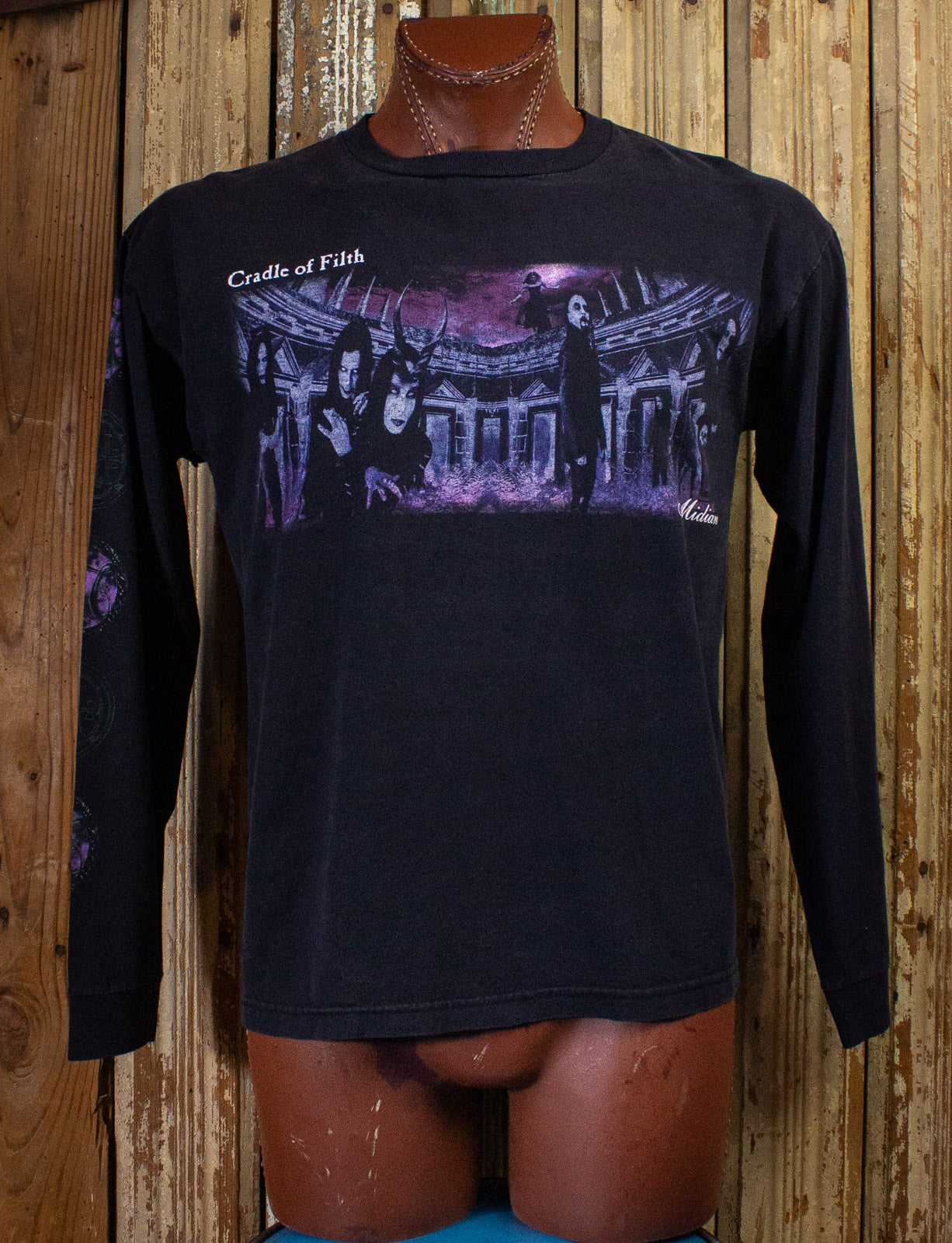 Vintage Cradle of Filth Pagan Saviour Long Sleeve Concert T Shirt 2000 Black Large