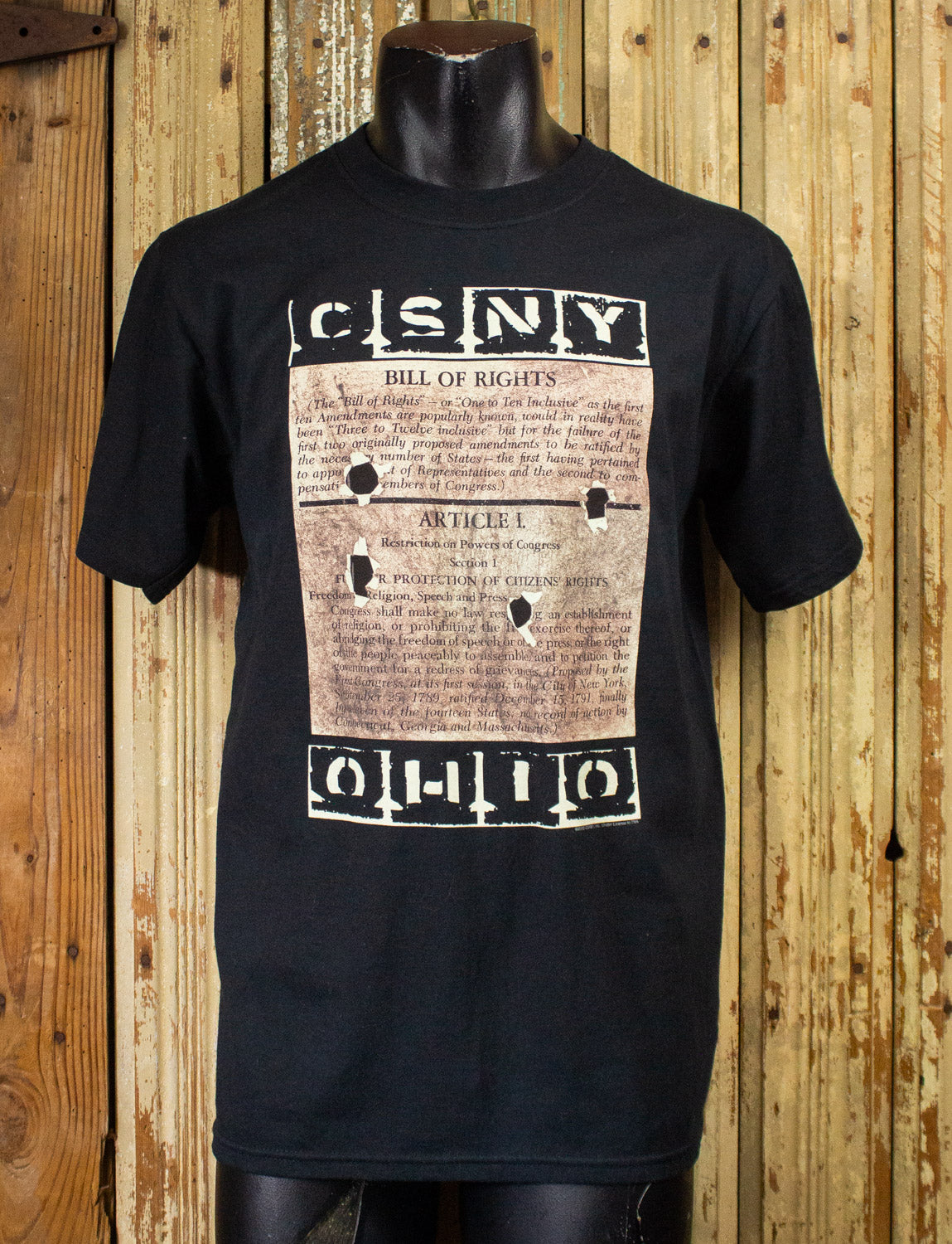 Vintage Crosby Stills Nash and Young Ohio Concert T Shirt 2000 Black Large