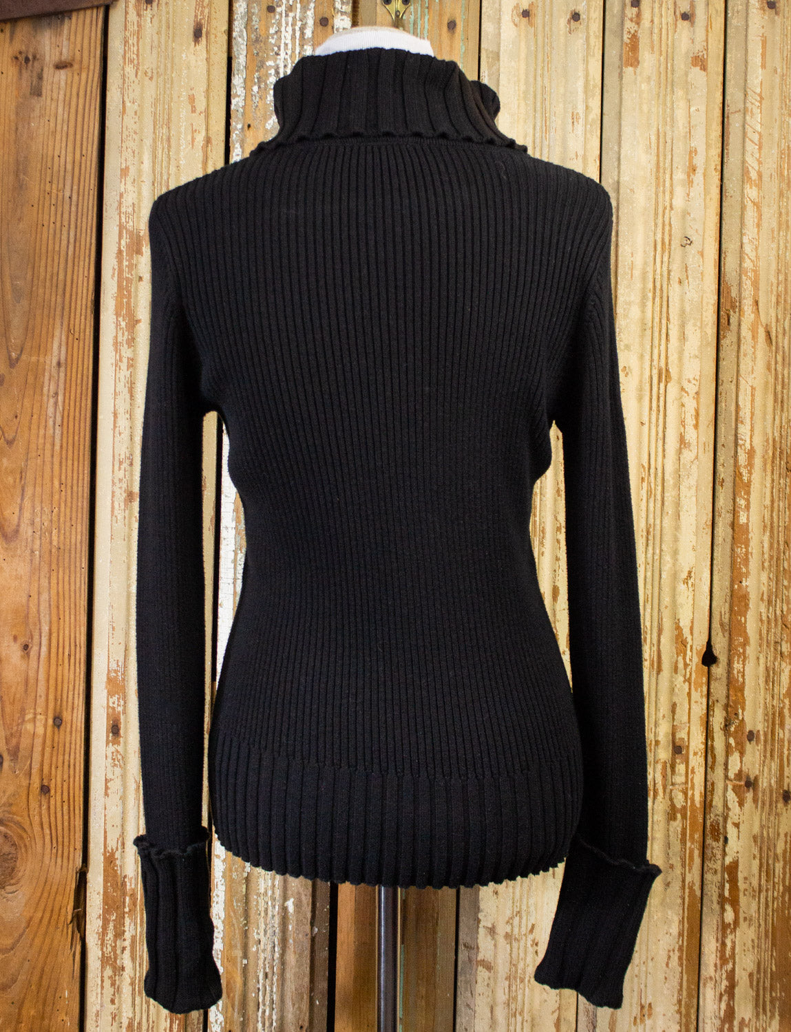 Vintage Women's DKNY Black Turtleneck Sweater 90s Small/Medium