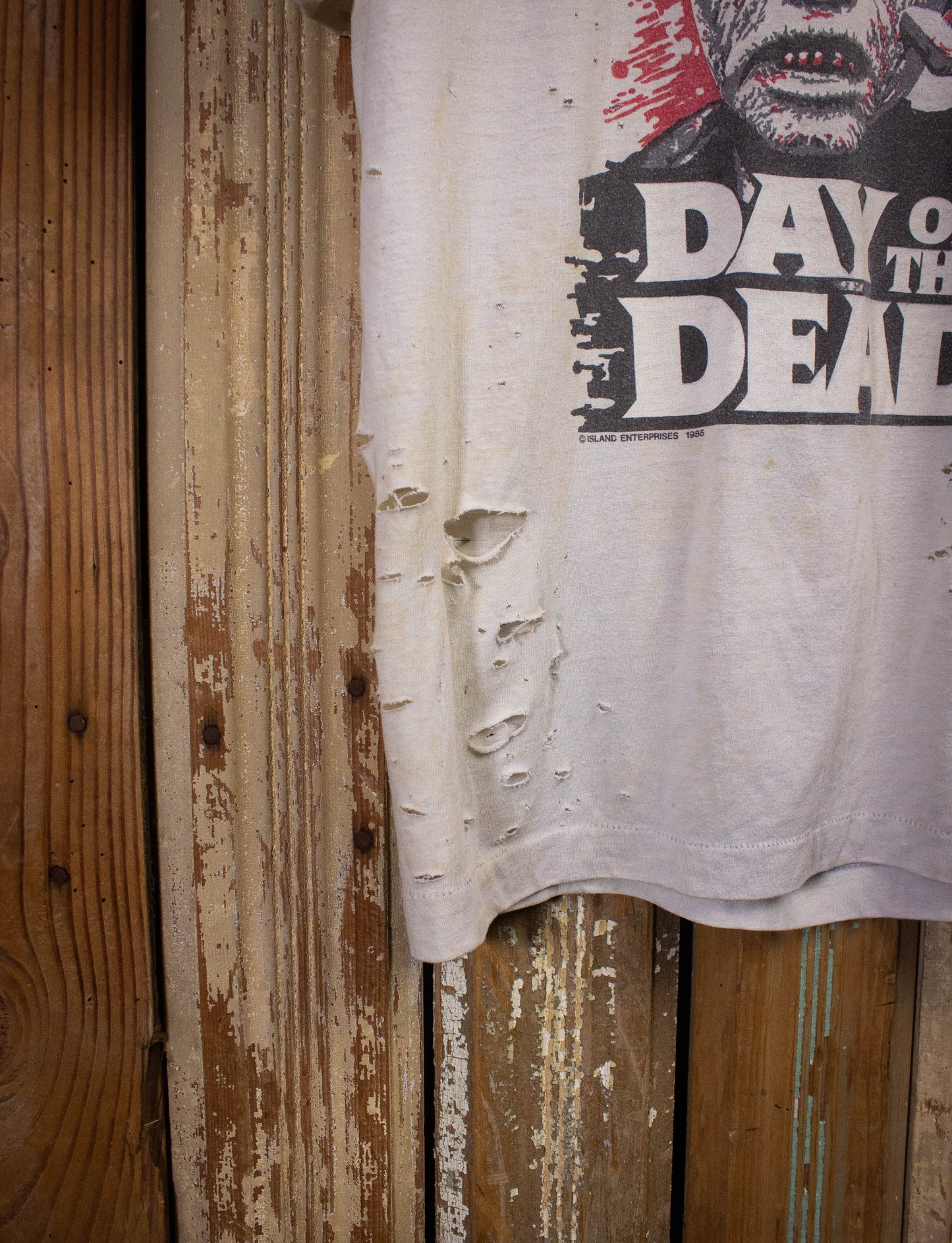 Vintage Day of the Dead Graphic T Shirt 1985 White Medium