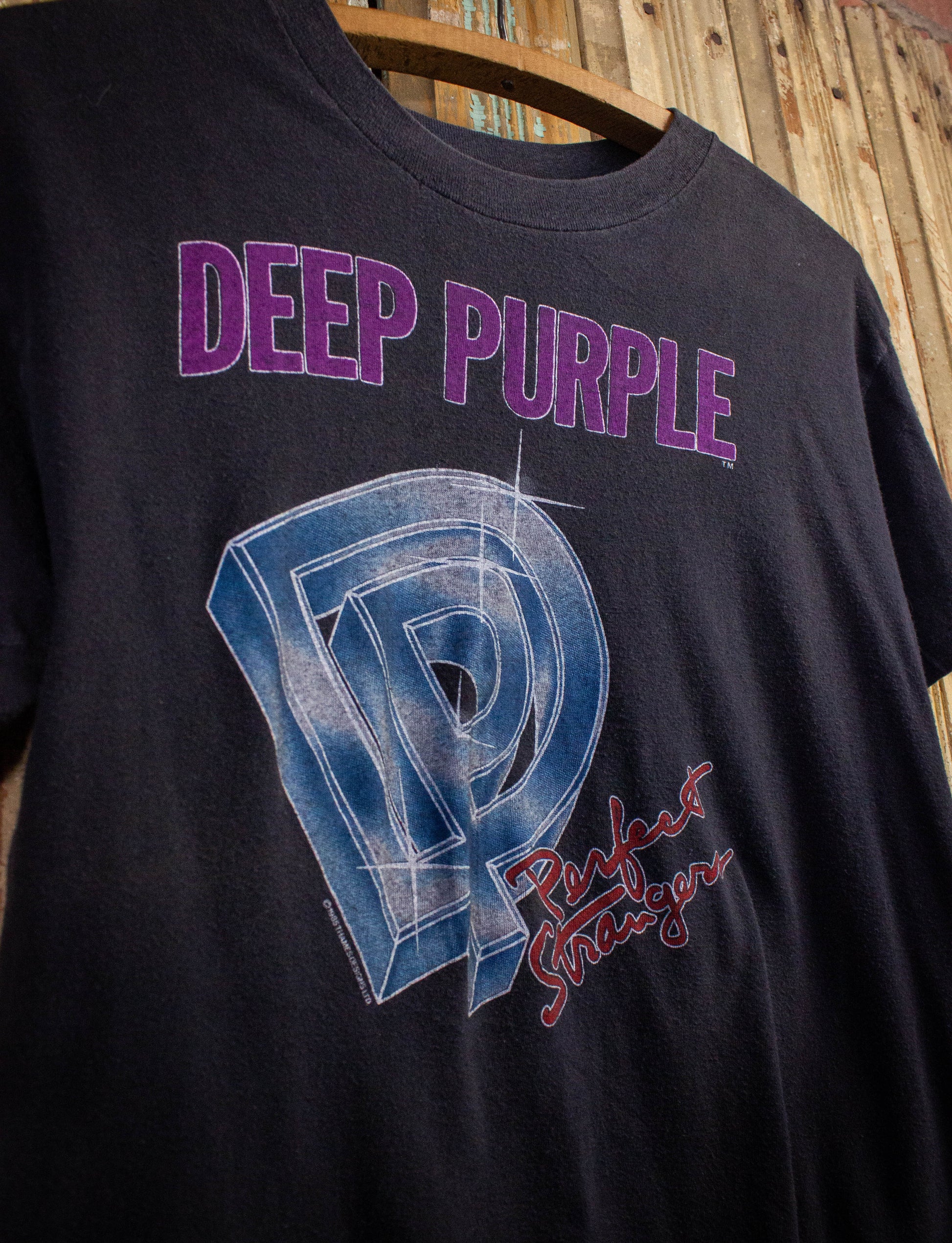 Vintage Deep Purple Perfect Strangers Concert T Shirt Black Medium