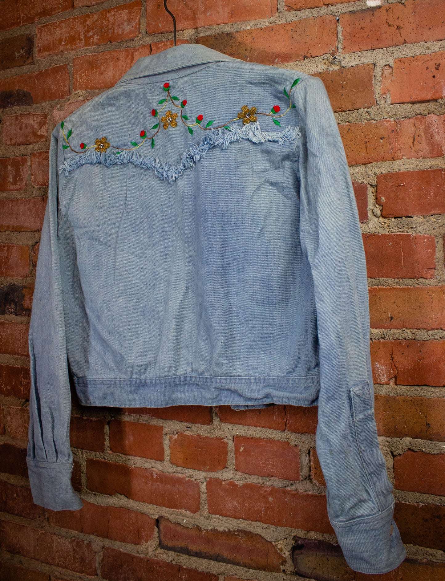 Vintage Denim Light Wash Crop Jacket 1970s S